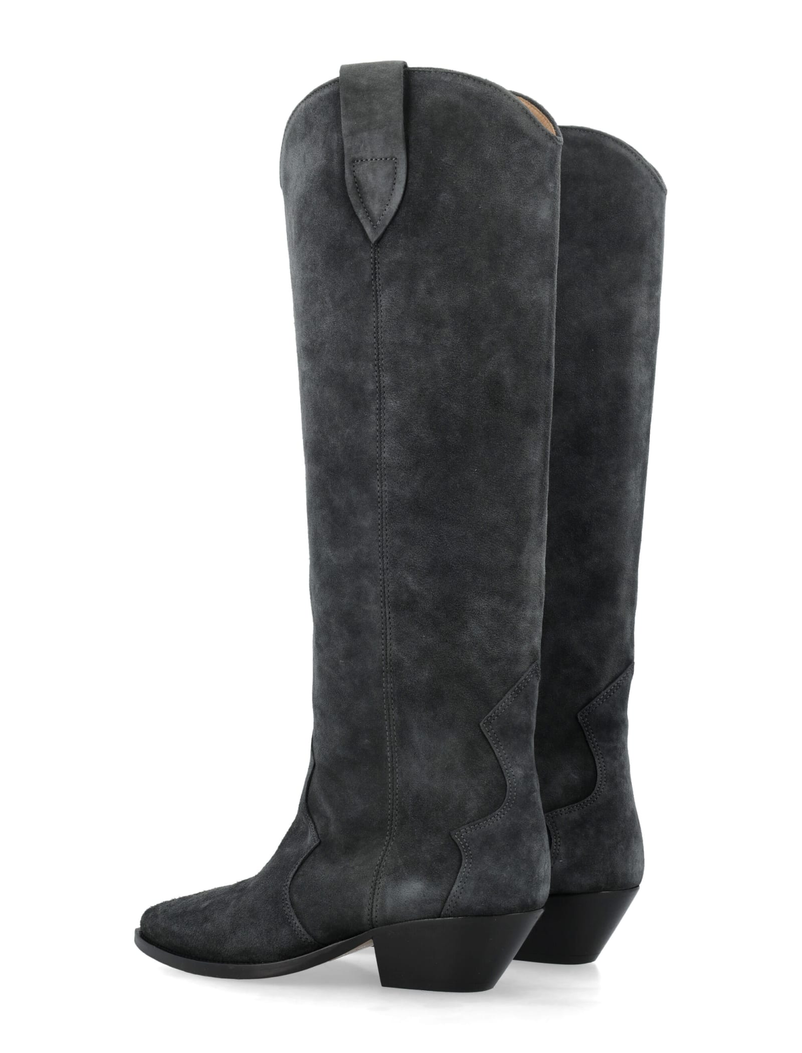 Shop Isabel Marant Denvee Suede Boots In Faded Black