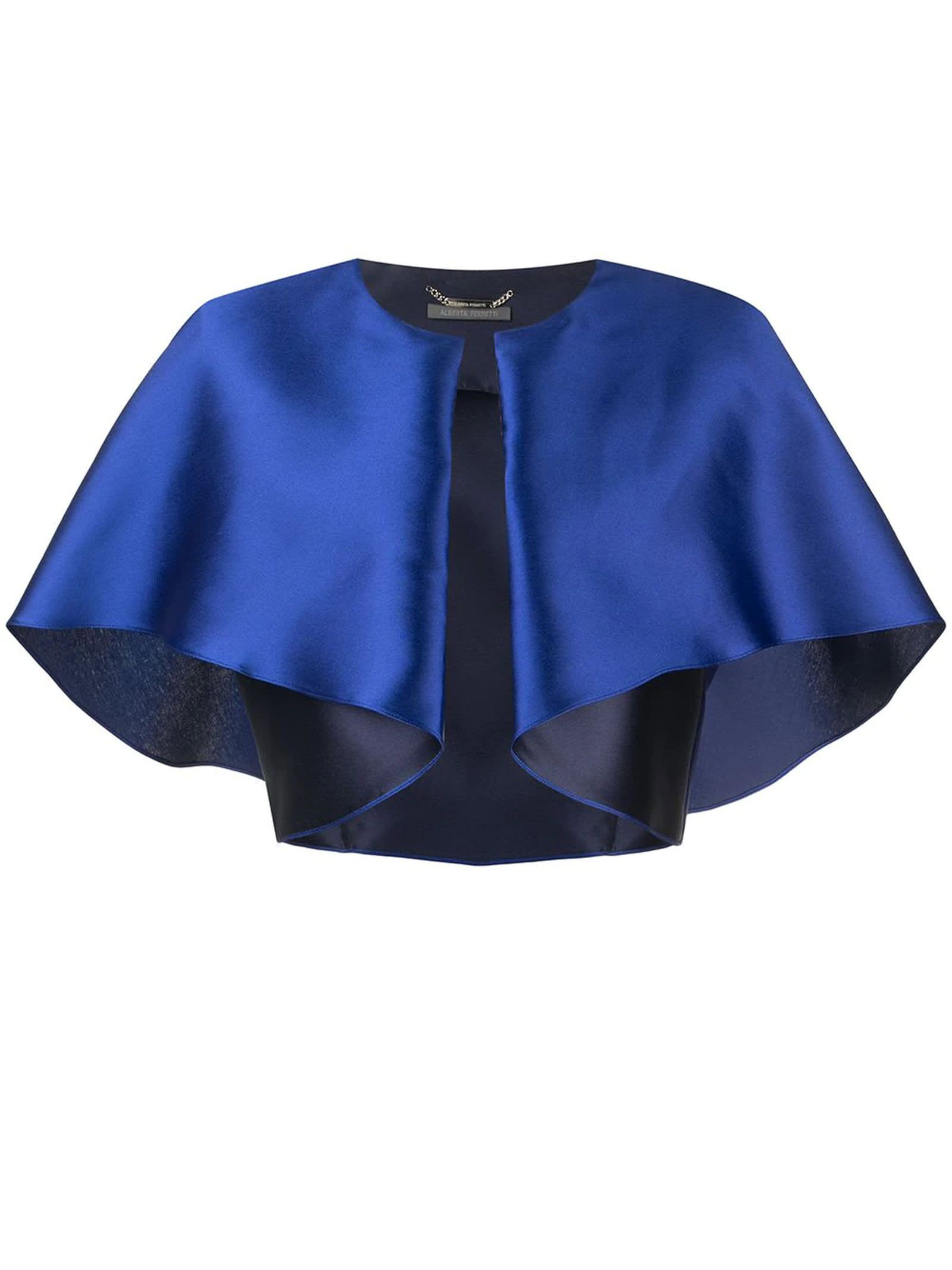 Alberta Ferretti Blue Silk Blend Jacket