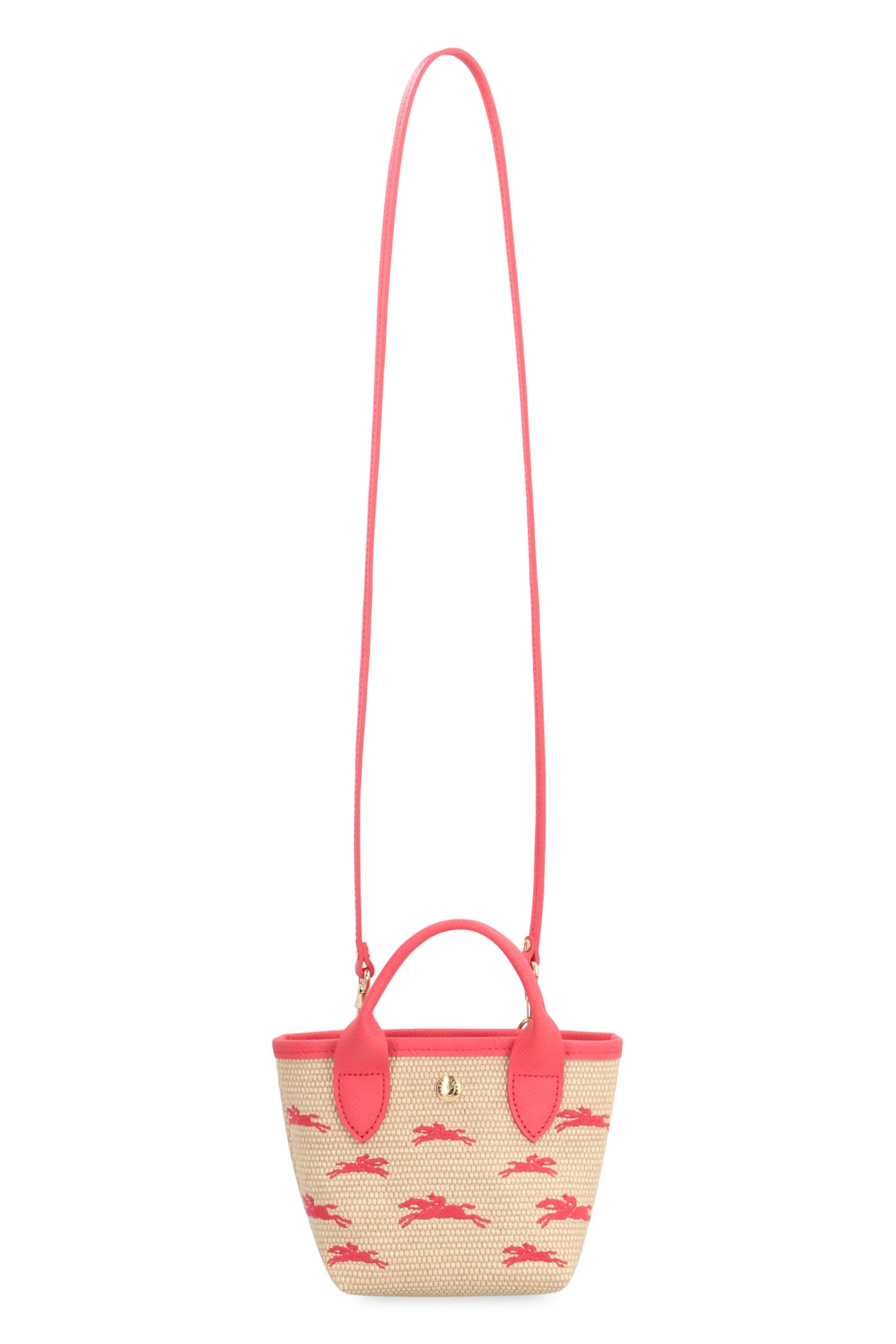 Shop Longchamp Le Panier Pliage Xs Raffia Handbag In Ecru