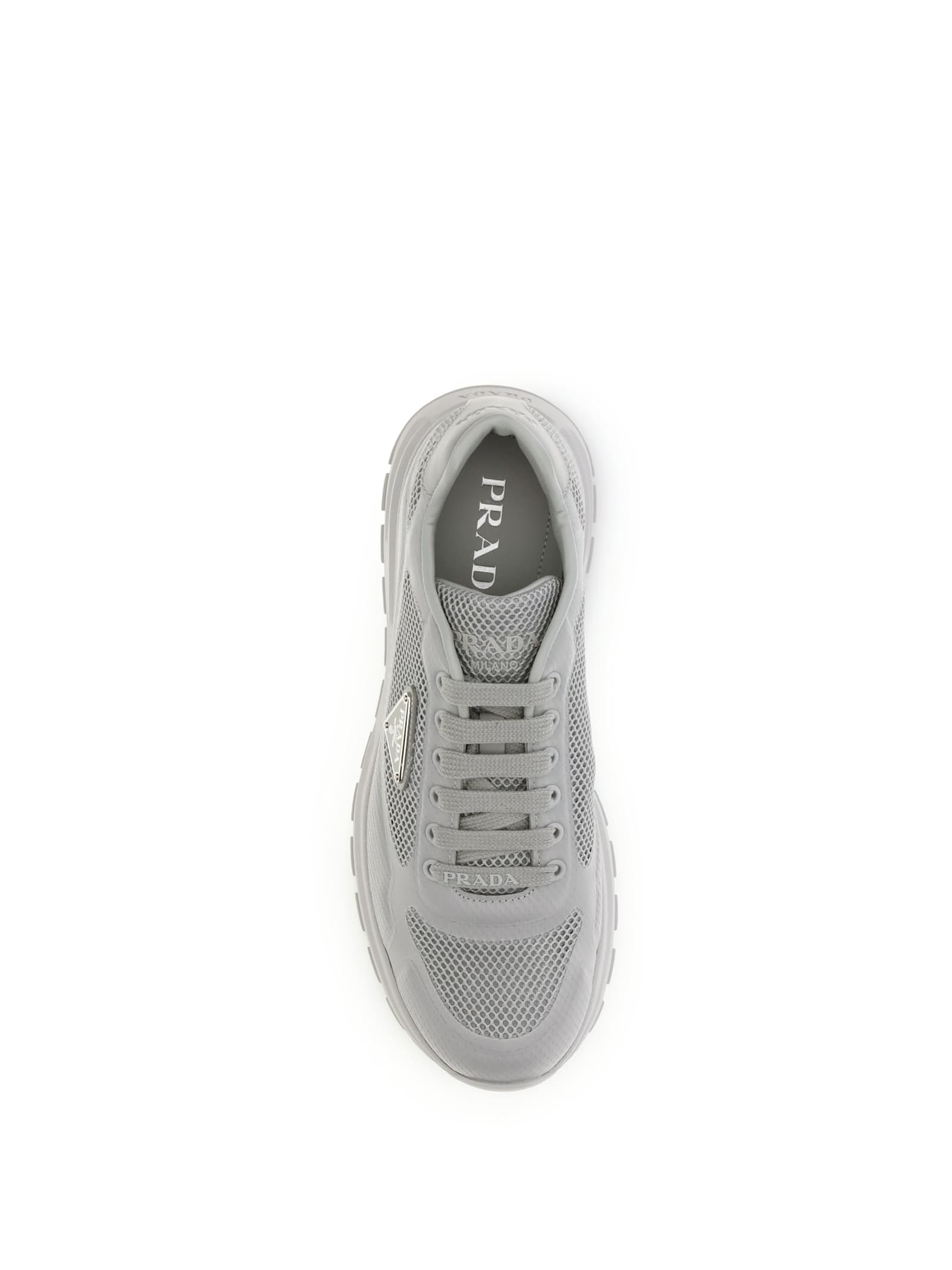 Prada Prax 2.0 Sneakers Made Of Fabric And Mesh In Gray