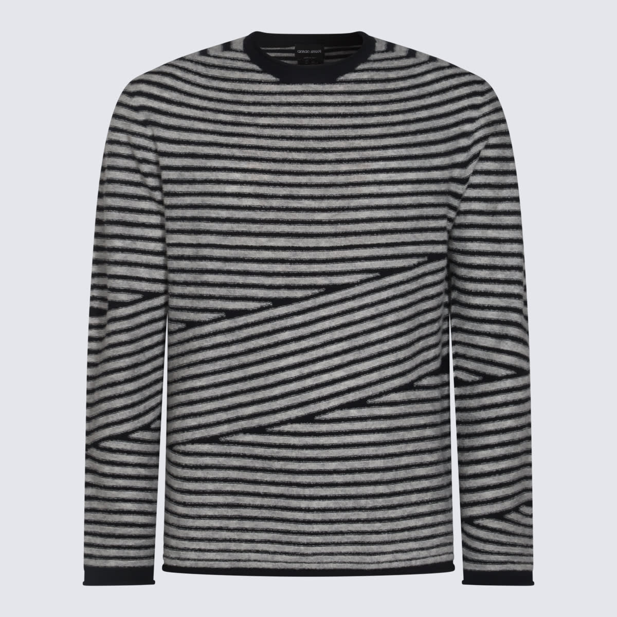 Shop Giorgio Armani Grey Wool Knitwear