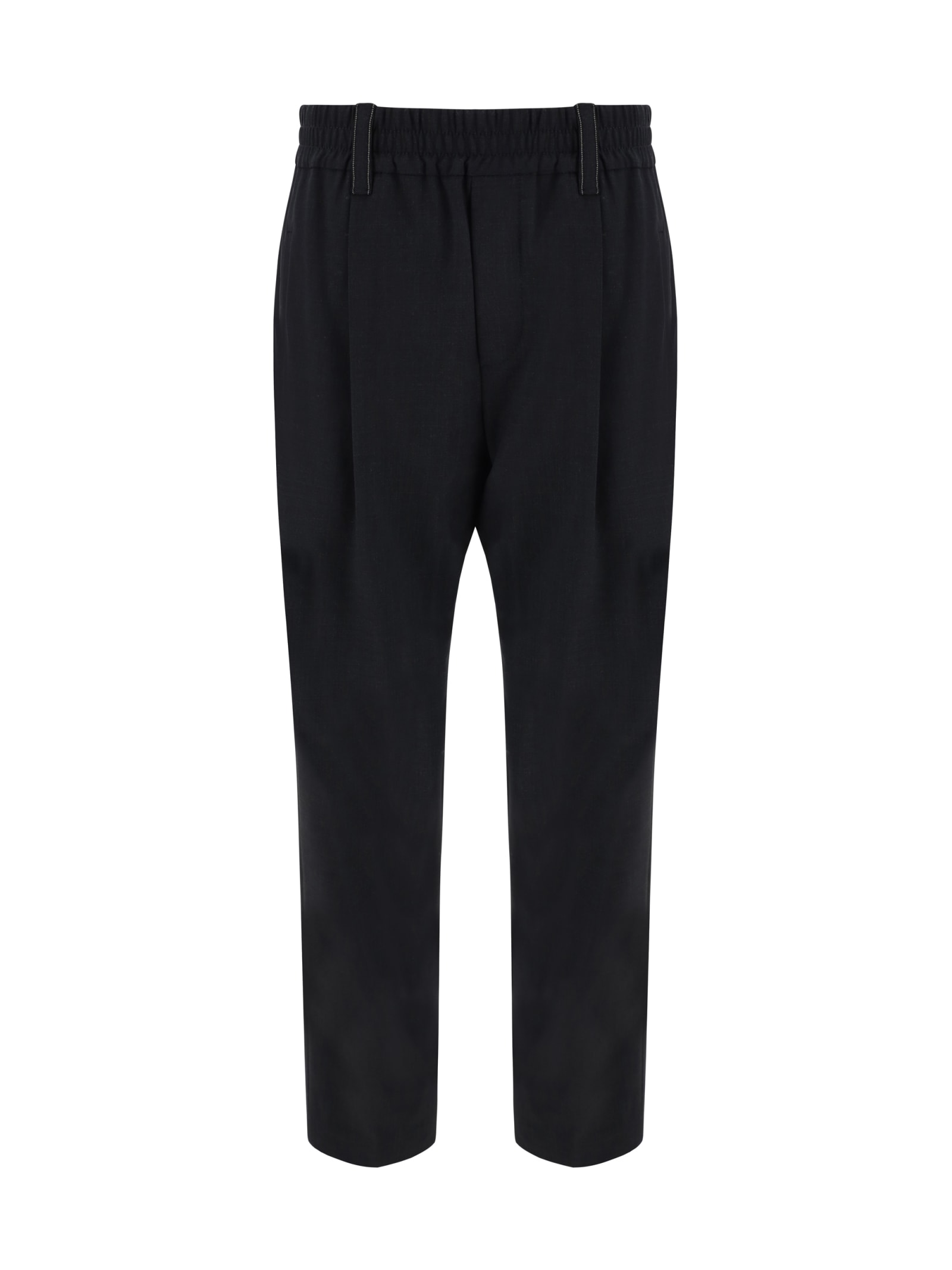 Brunello Cucinelli Monile' Pants Gray In Lignite