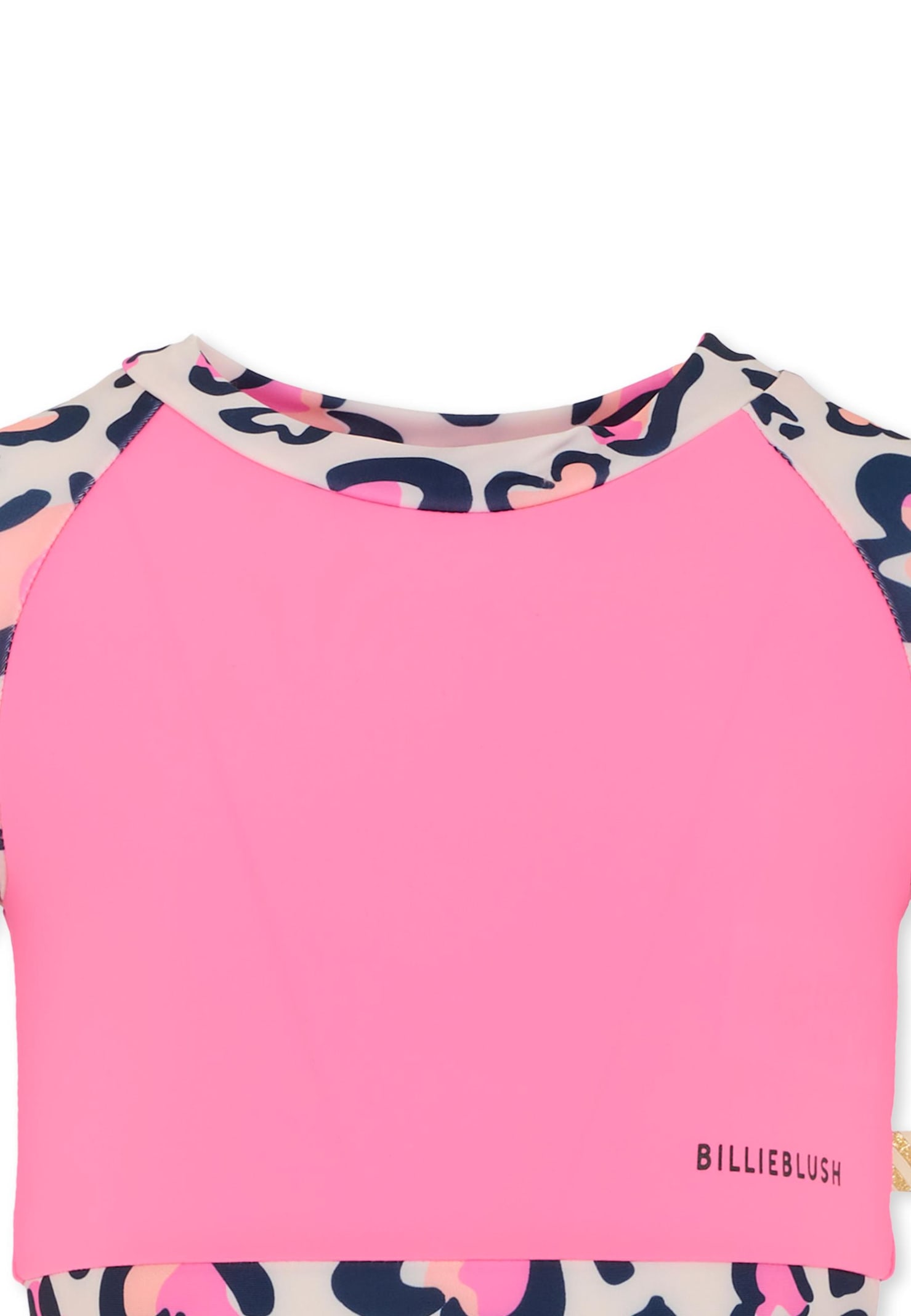 Billieblush Pink Crop Top For Girl With Heart Print In Pink