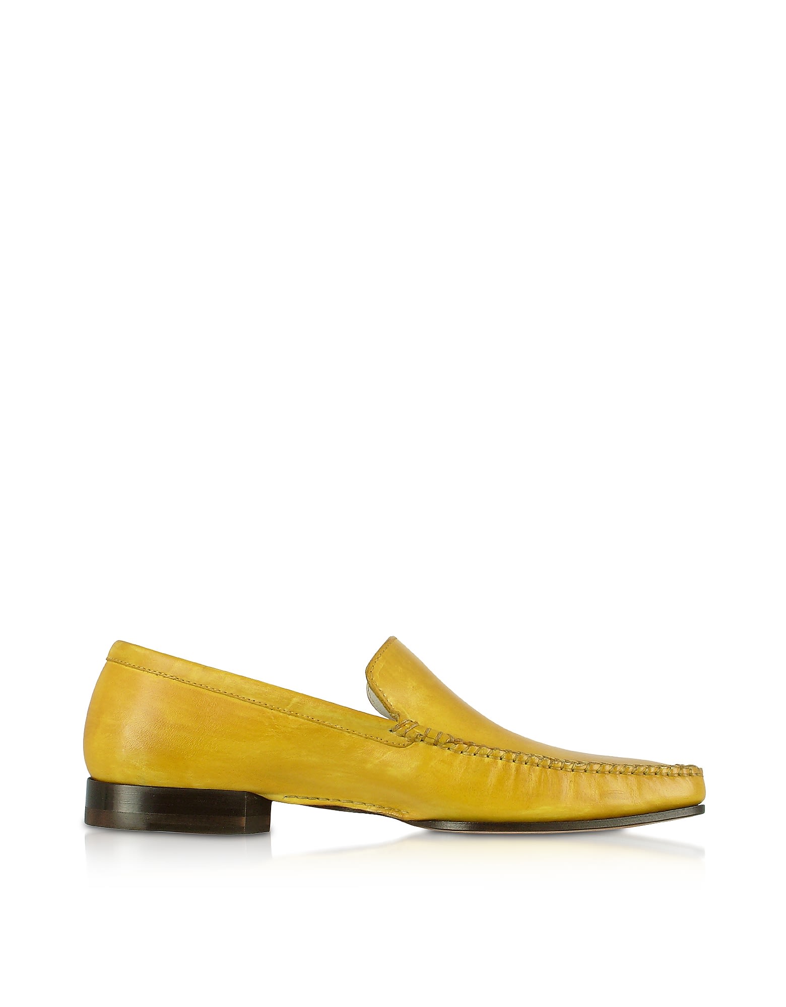 Pakerson Yellow Italian Handmade Leather Loafer Shoes