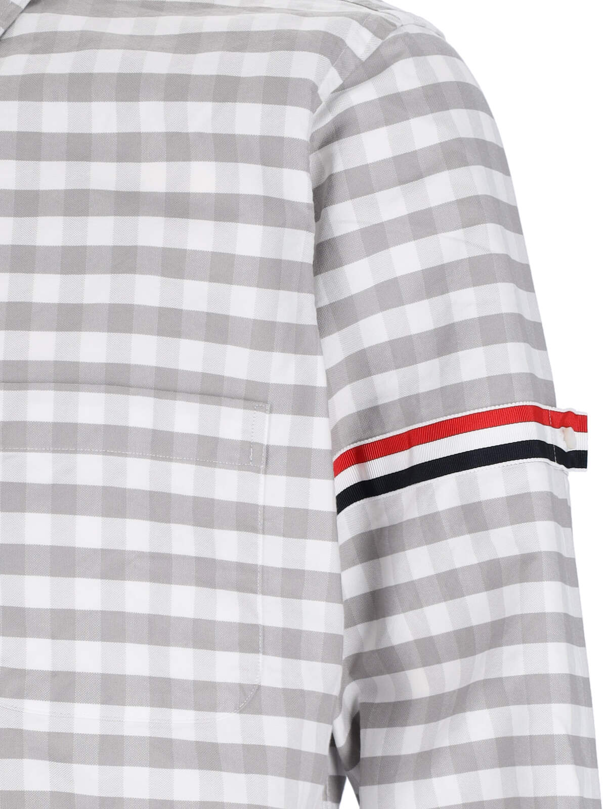 Shop Thom Browne Checked Shirt In Gray