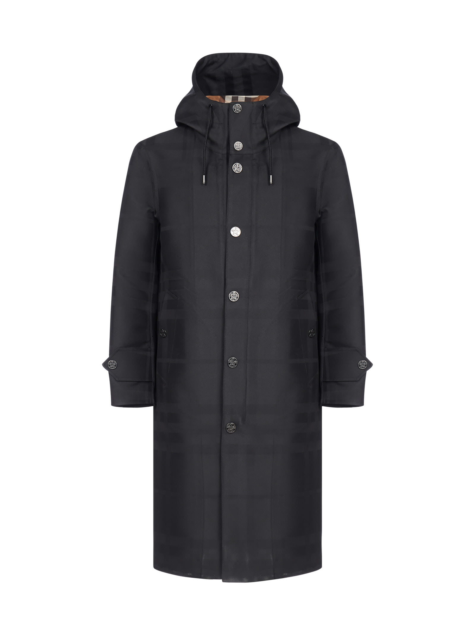 Burberry Hooded Technical Cotton Trench Coat