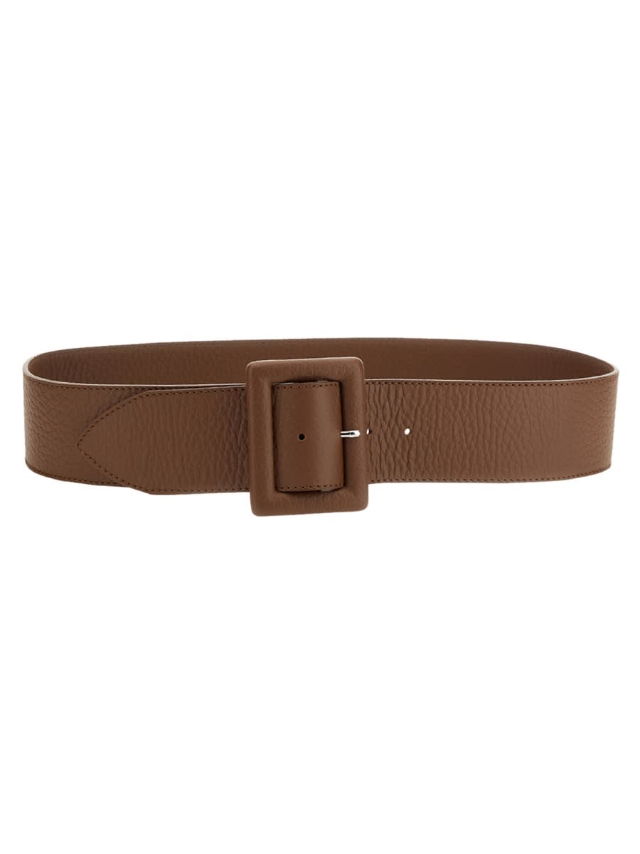 Shop Orciani High Soft Leather Belt In Brown