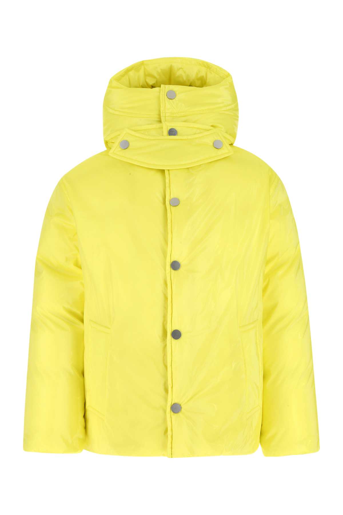 Shop Bottega Veneta Fluo Yellow Nylon Padded Jacket In 7275