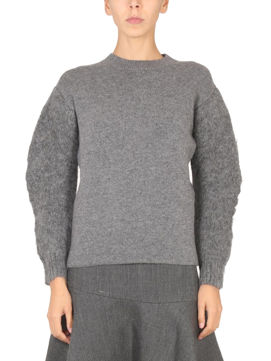 Jil Sander Wool Blend T-shirt With Soft Shoulders In Gray