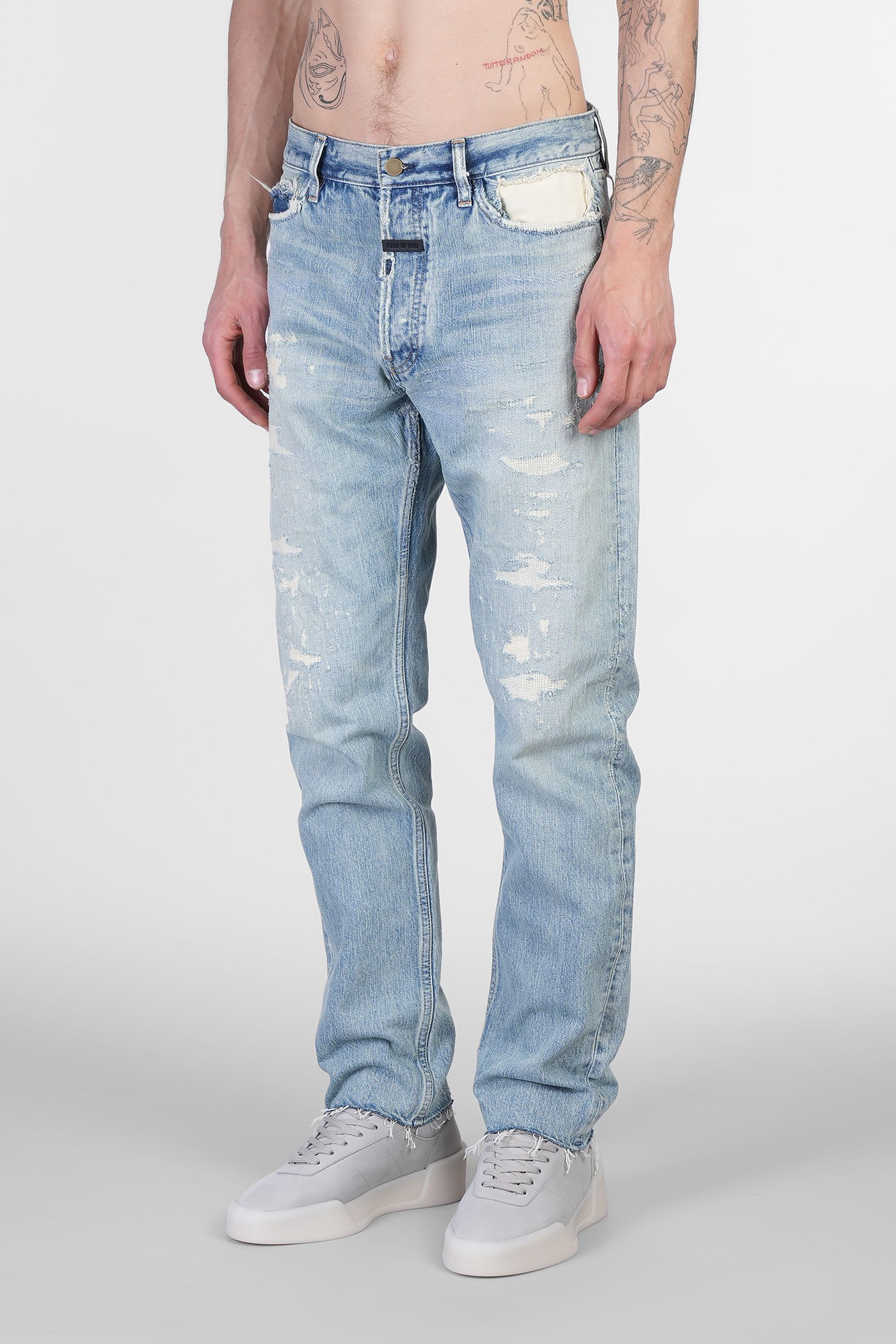 Shop Fear Of God Jeans In Blue Cotton