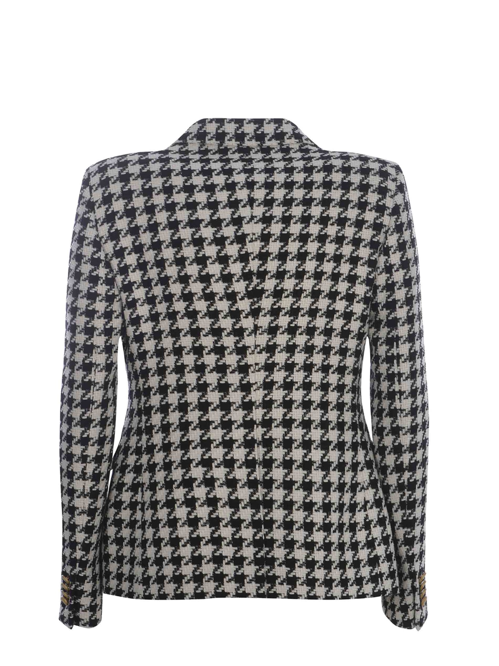 Shop Tagliatore Double-breasted Jacket  J-alycia Made Of Houndstooth In Black