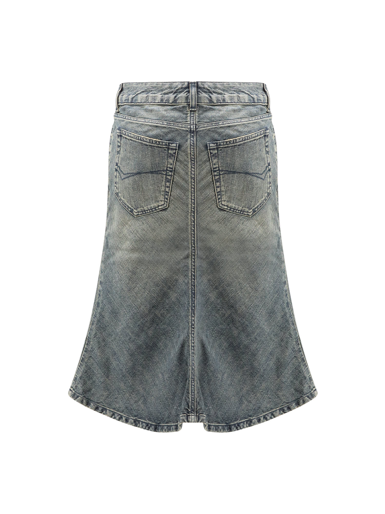 Balenciaga Denim Midi Skirt In Blue