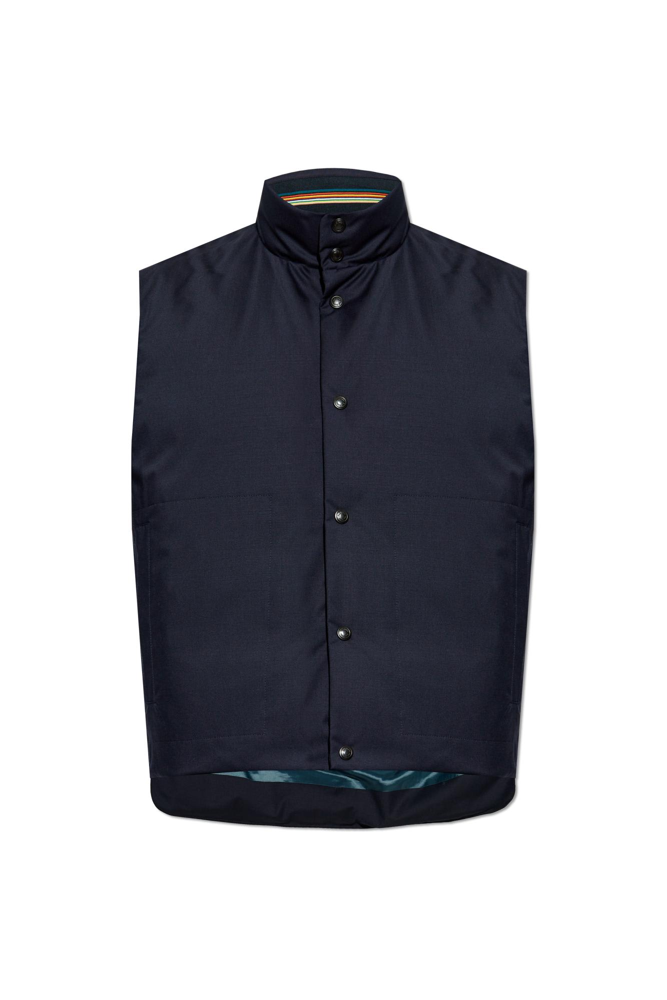 Shop Paul Smith Stand Collar Vest In Blue