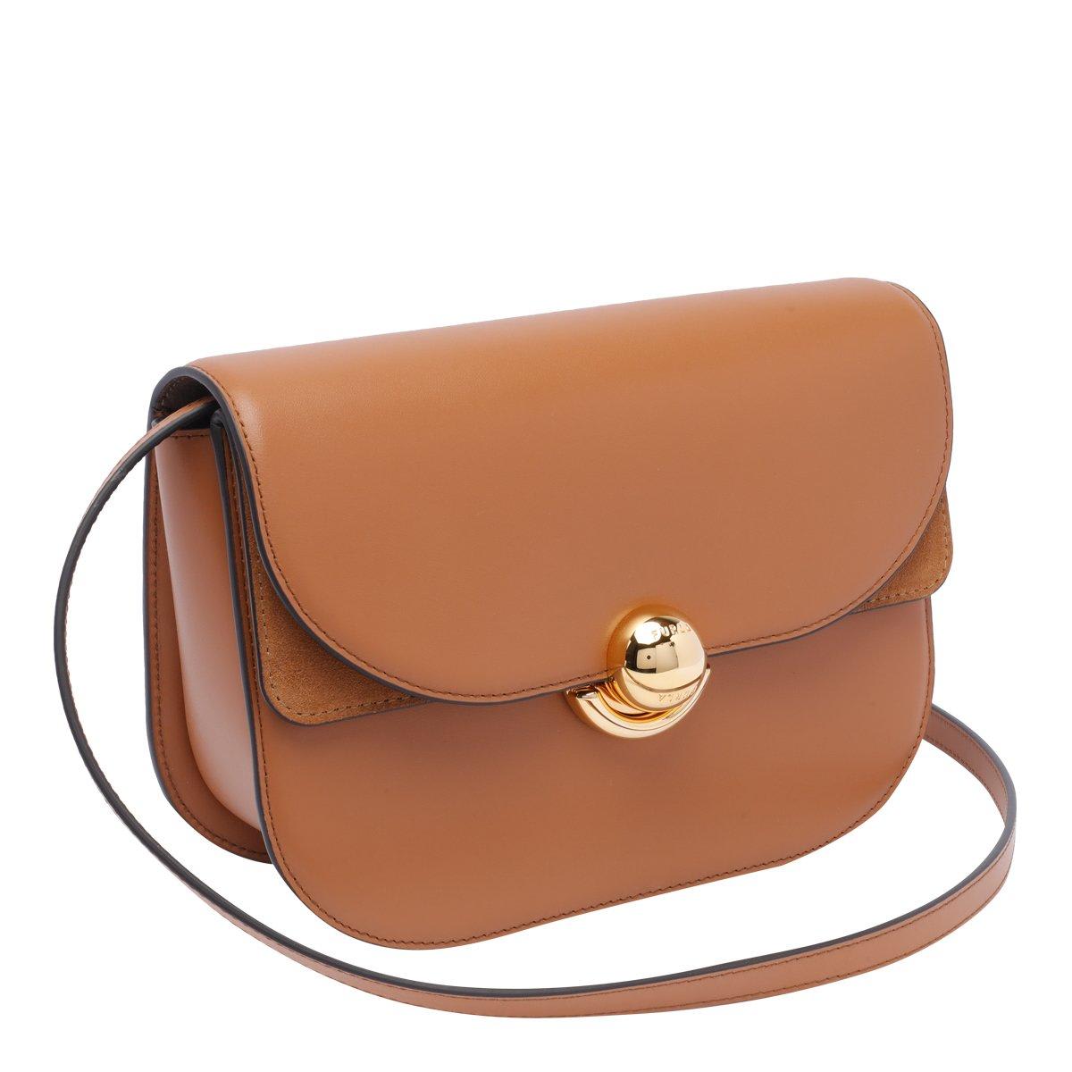Furla Sfera Brandy Shoulder Bag In Smooth Leather In Brown