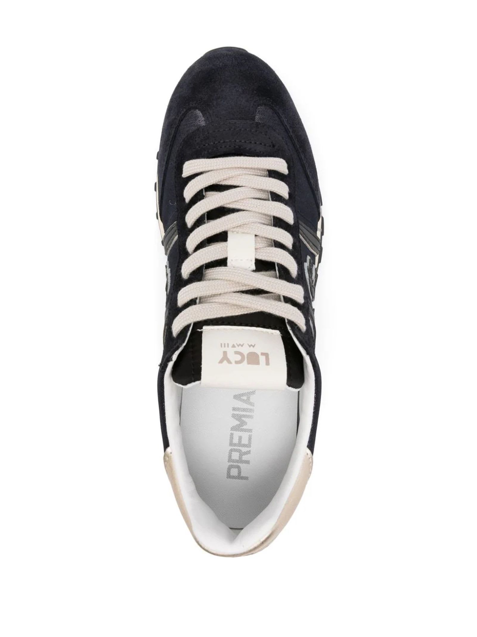 Shop Premiata Black Lucy D7021 Sneakers