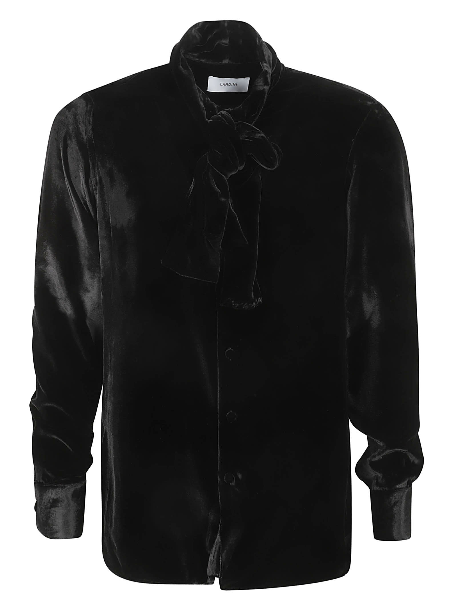 Shop Lardini Scarfed Shirt In Black