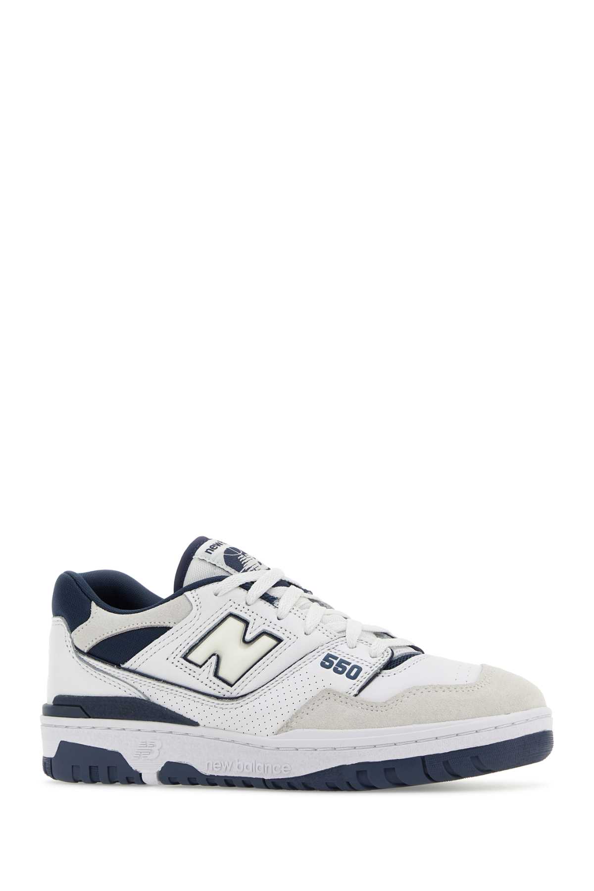 Shop New Balance Two-tones Leather And Fabric 550 Sneakers In White
