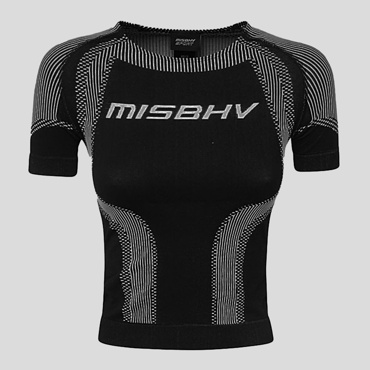 Shop Misbhv Black And White Sport T-shirt In Muted Black