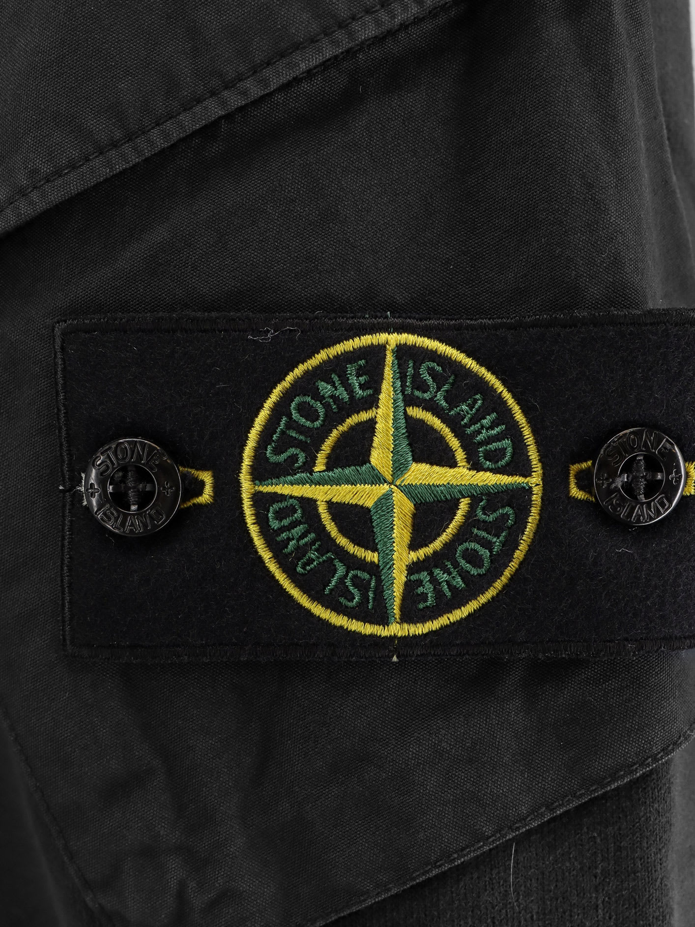 Stone Island Hoodie With Zip And Sleeve Pockets In Black