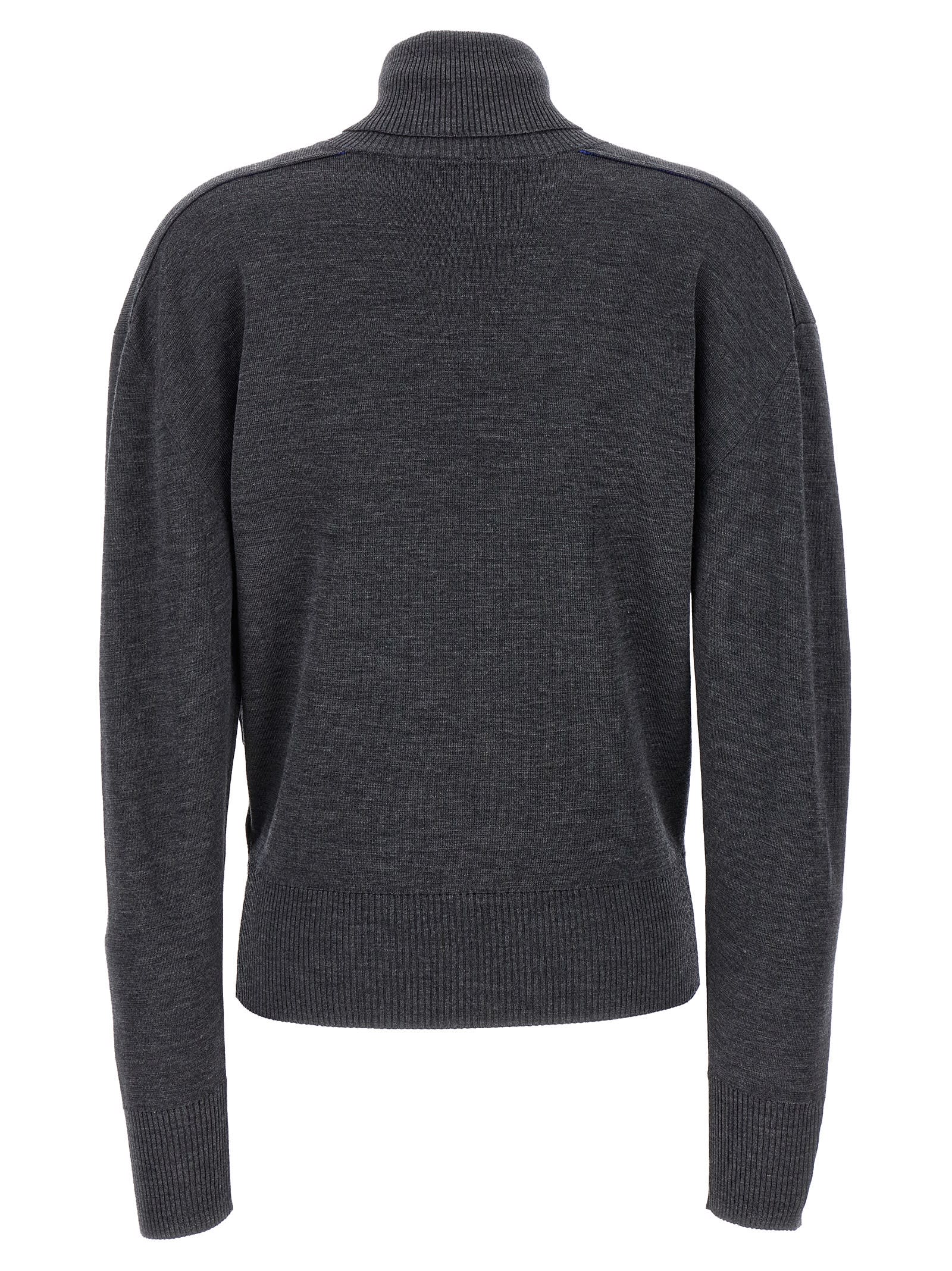 Shop Burberry High Neck Sweater In Gray