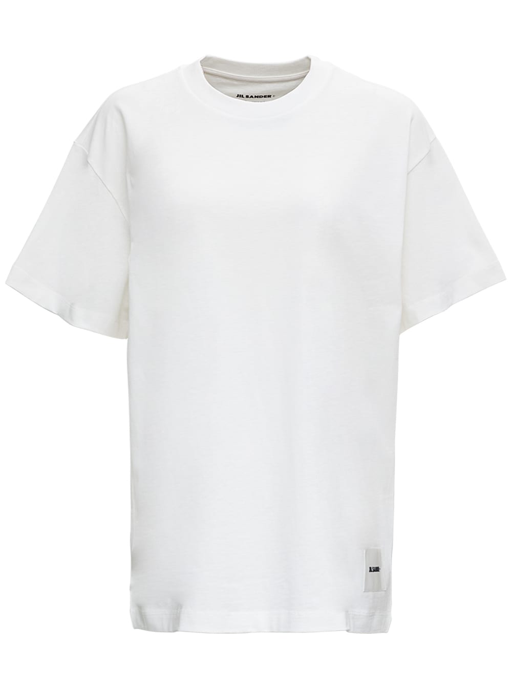 White T-shirt Three-pack In Cotton With Logo Patch At The Bottom Jil Sander Man