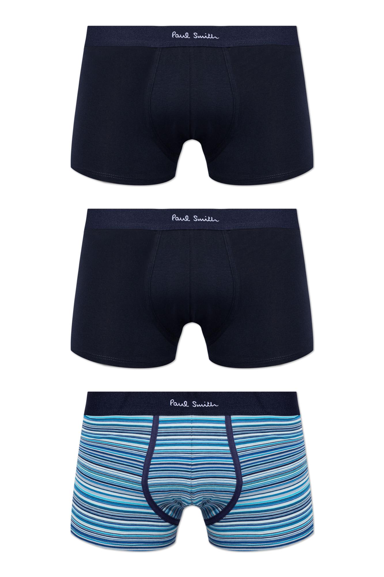 Shop Paul Smith Three-pack Of Boxer Shorts In Blu Navy