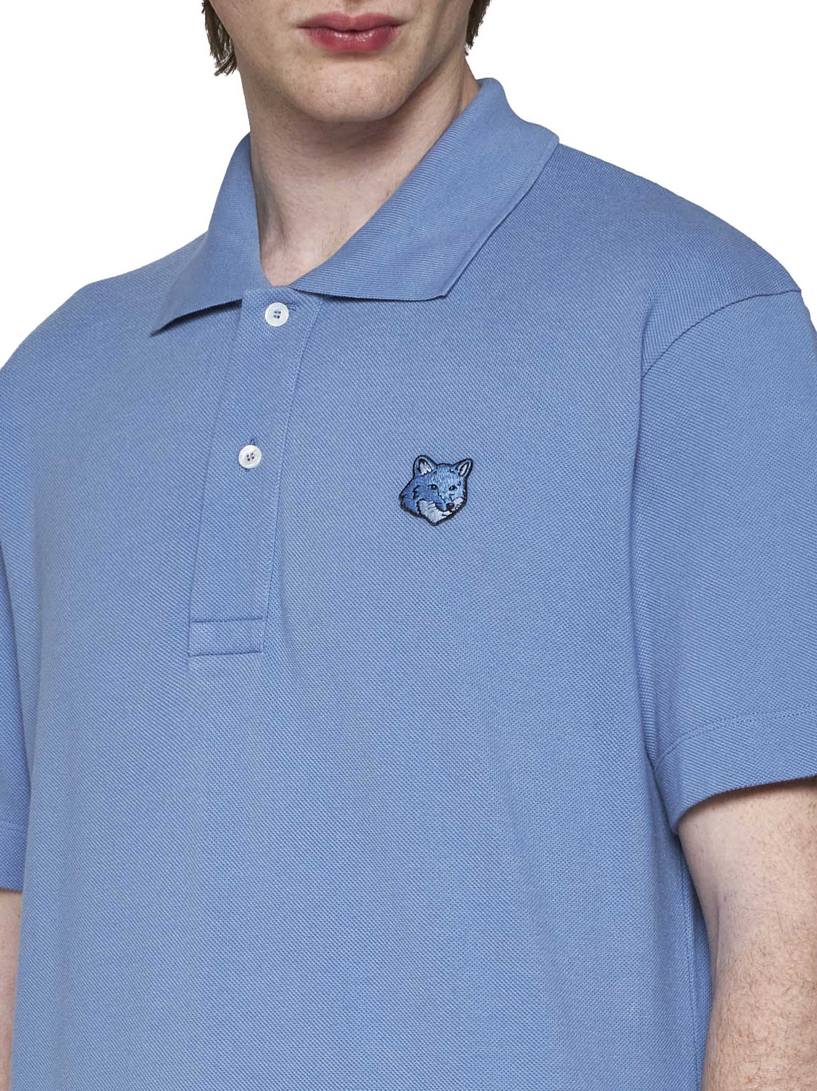 Shop Maison Kitsuné Polo Shirt In Hampton Blue