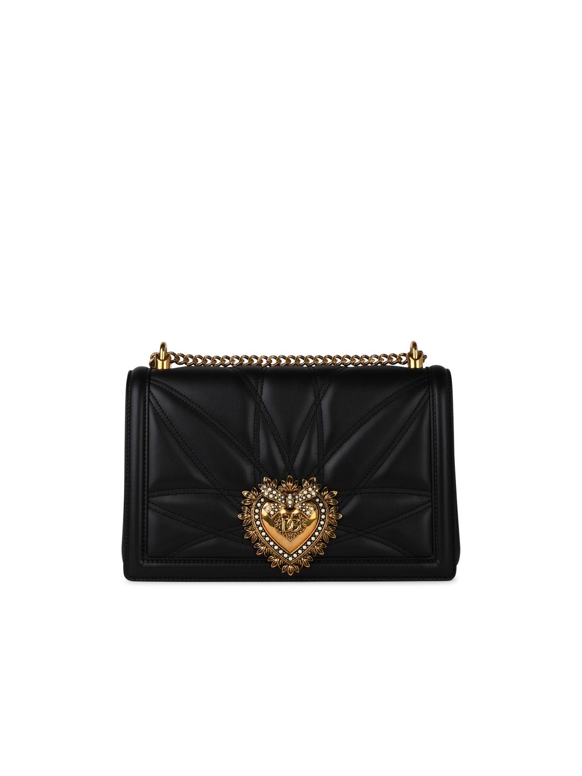 Shop Dolce & Gabbana Devotion Black Leather Crossbody Bag