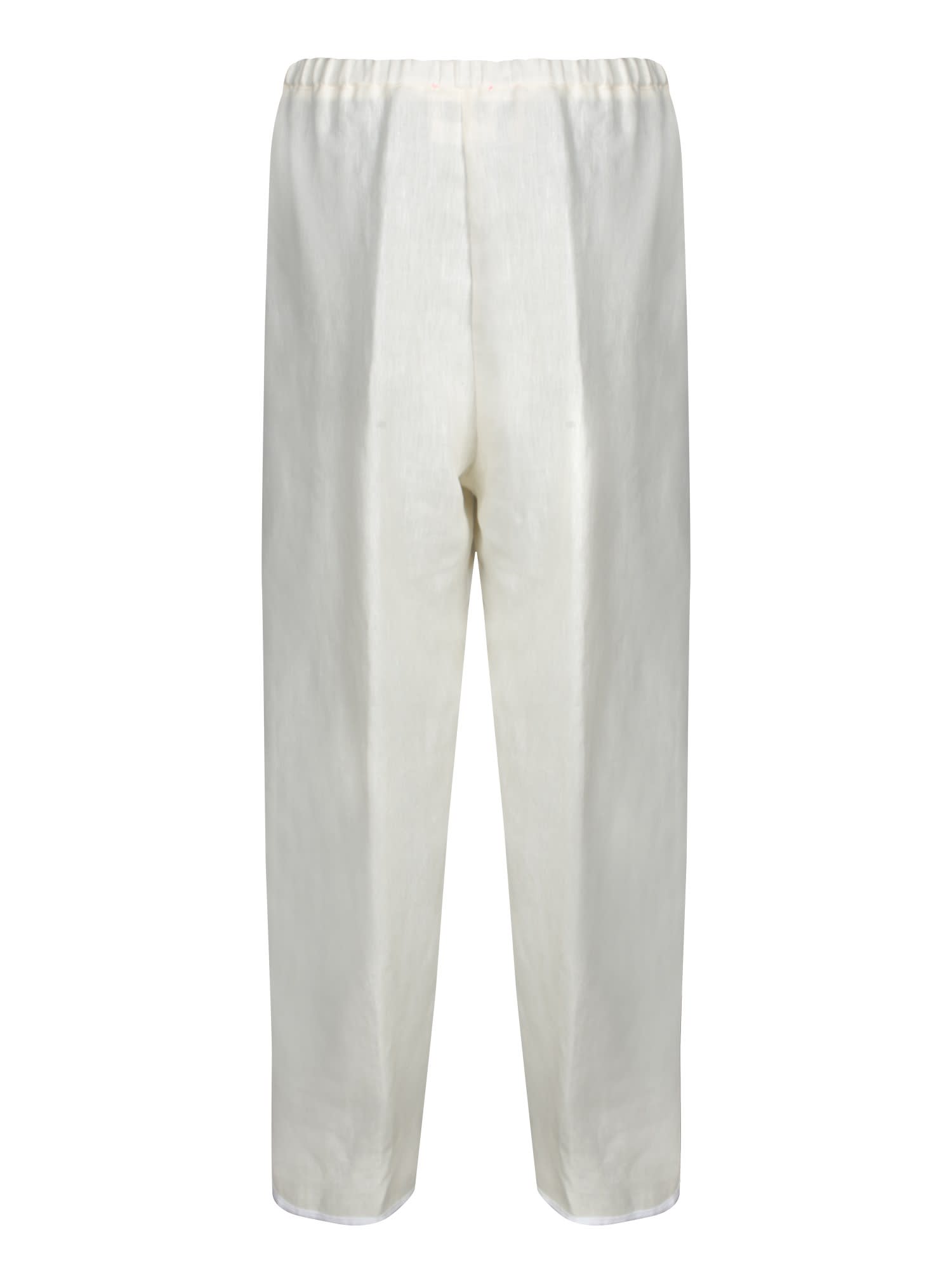 Forte Forte Oniric Blossom White Linen Trousers In White