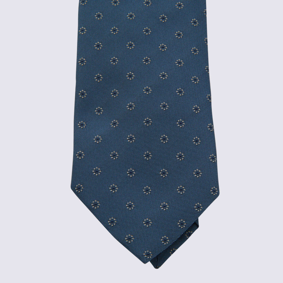 Zegna Patterned Ties In Standard Width Style In Blue