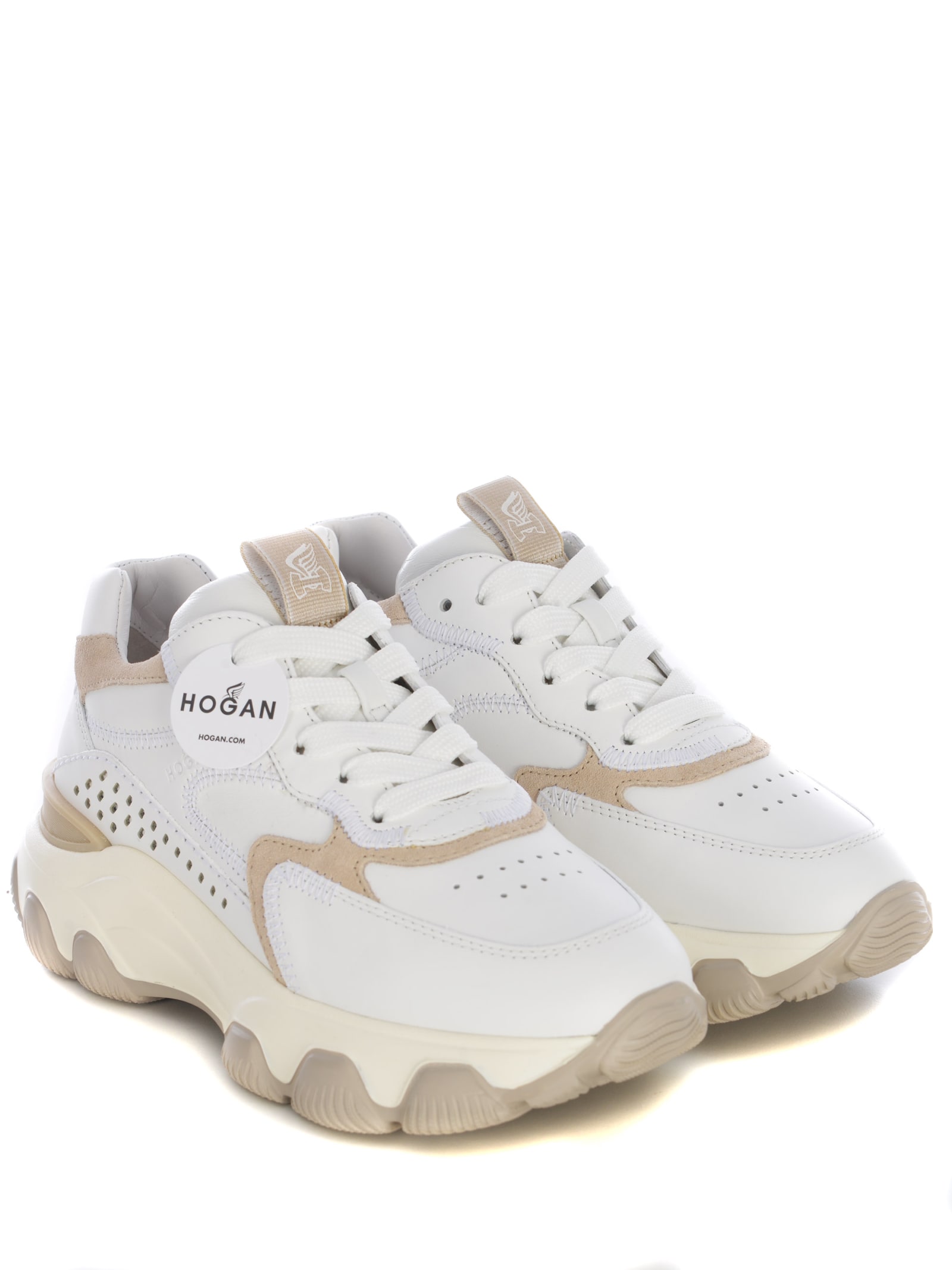 Shop Hogan Snekaers  Hyperactive Made Of Leather In Bianco