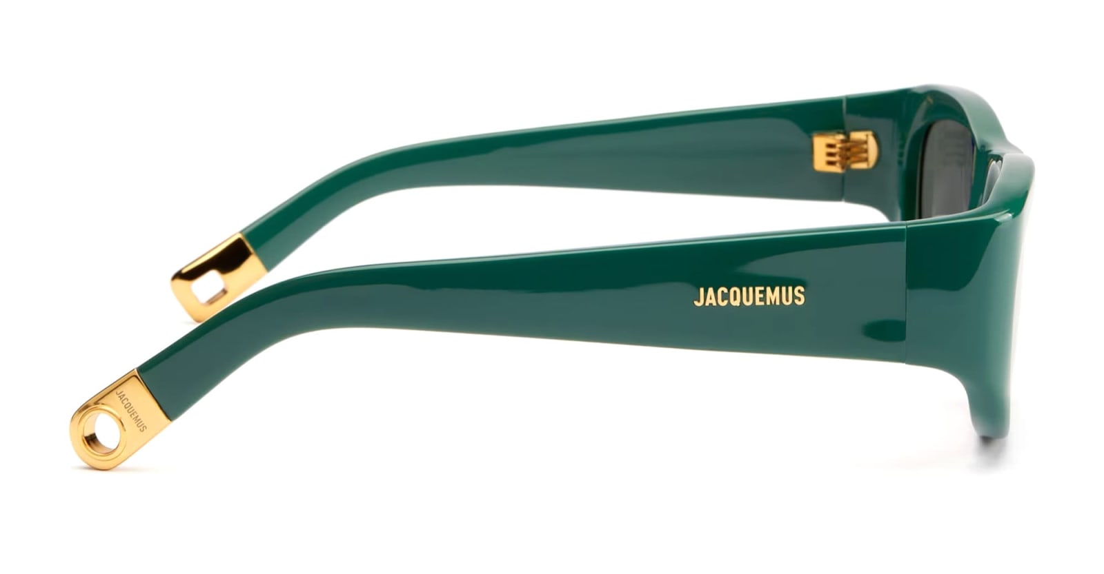 Shop Jacquemus Pilota - Green Sunglasses In Pilota Green Yellow Gold