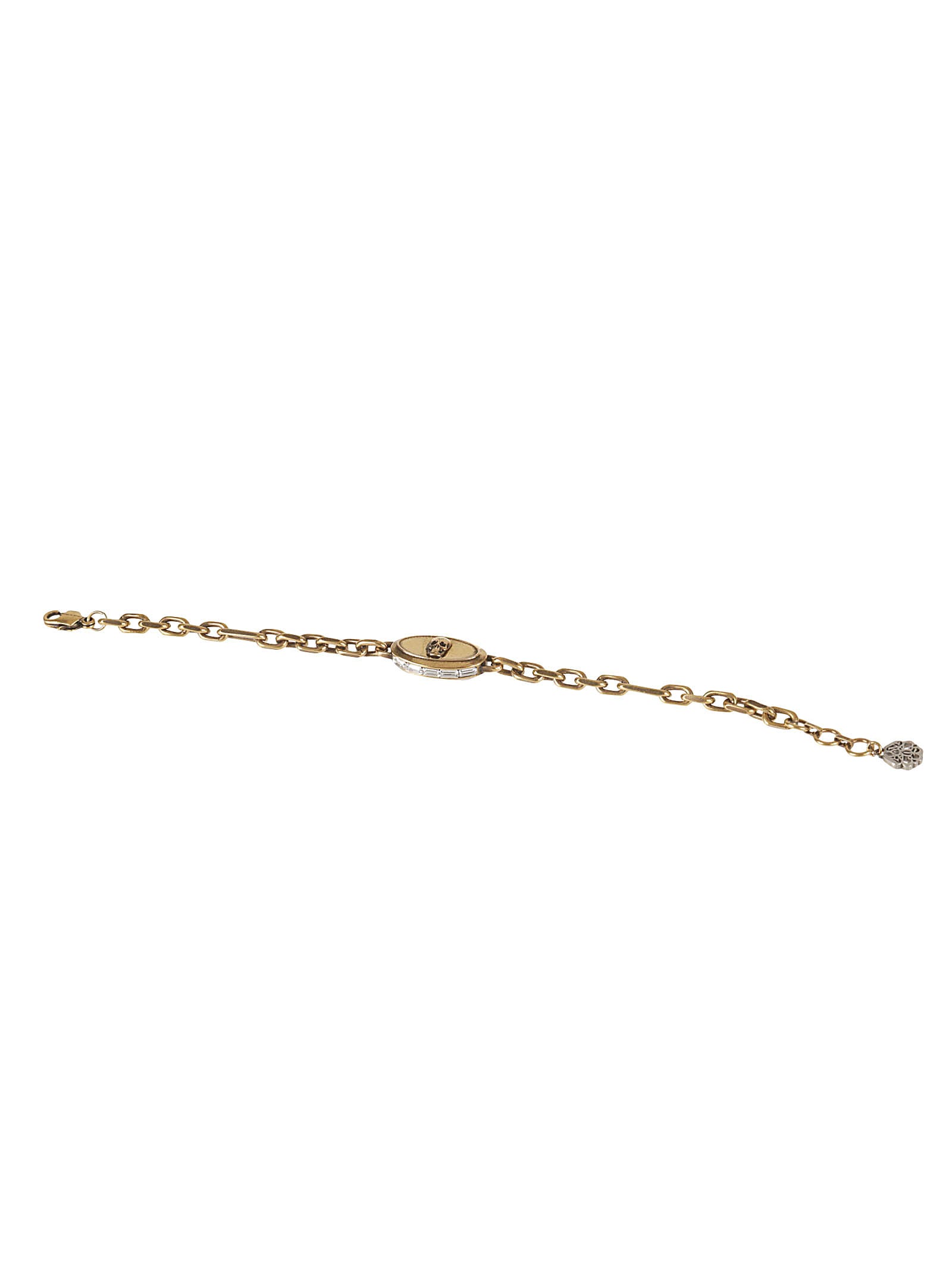 Shop Alexander Mcqueen Double Signet Bracelet In Golden