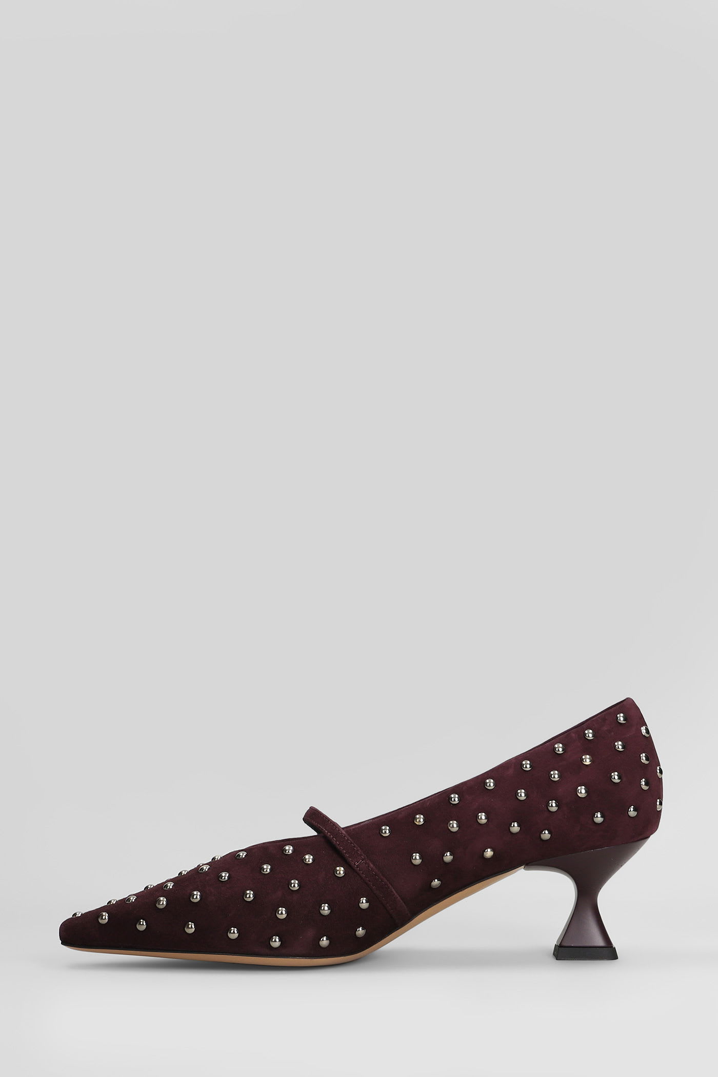 The Seller Pointed-toe Studded Heeled Pumps In Burgundy