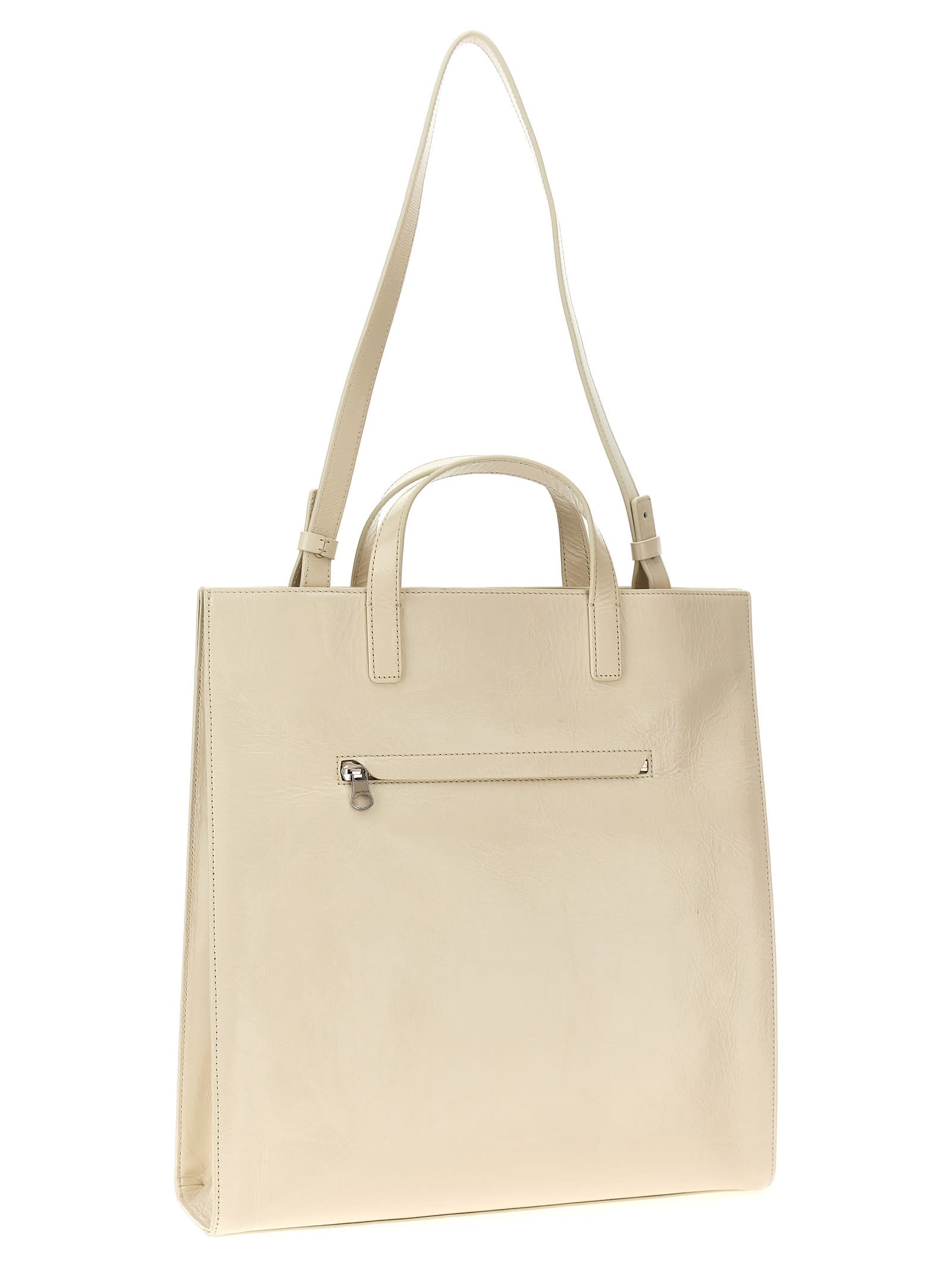 Shop Courrèges Heritage Naplack Shopping Bag In Gray