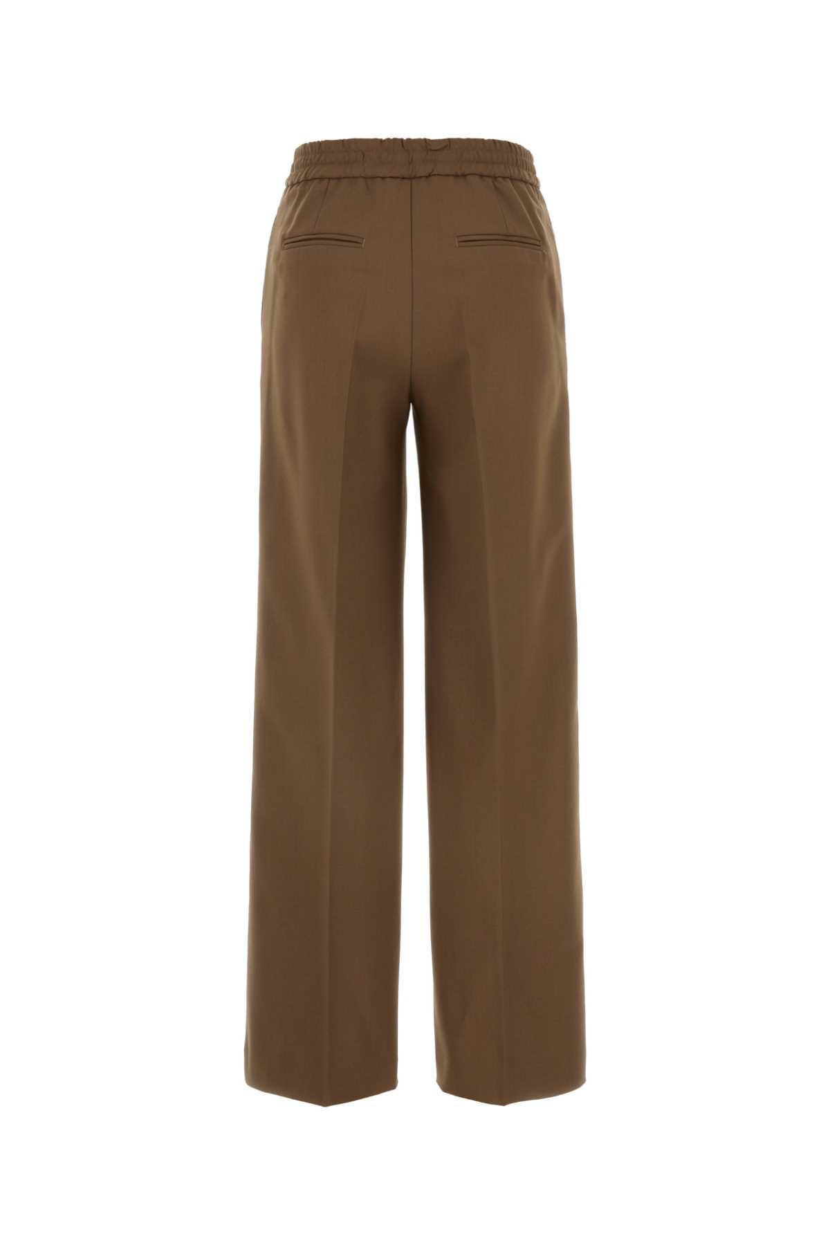 Shop Pt Torino Biscuit Stretch Wool Palazzo Pant In Cammello