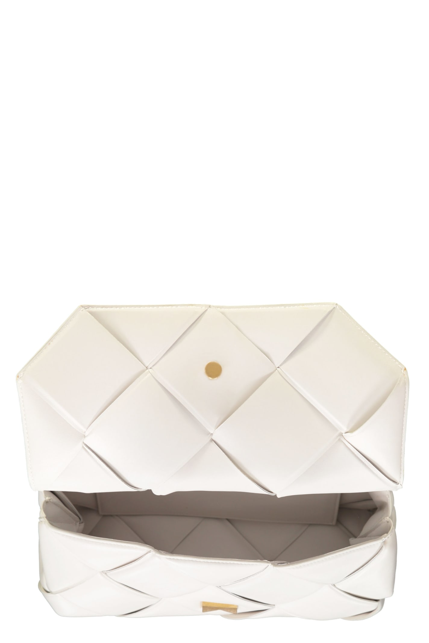 Shop Bottega Veneta Intrecciato Nappa Handbag In White