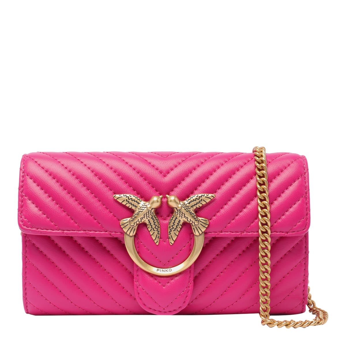 Pinko Love One Wallet Crossbody Bag In Fuchsia