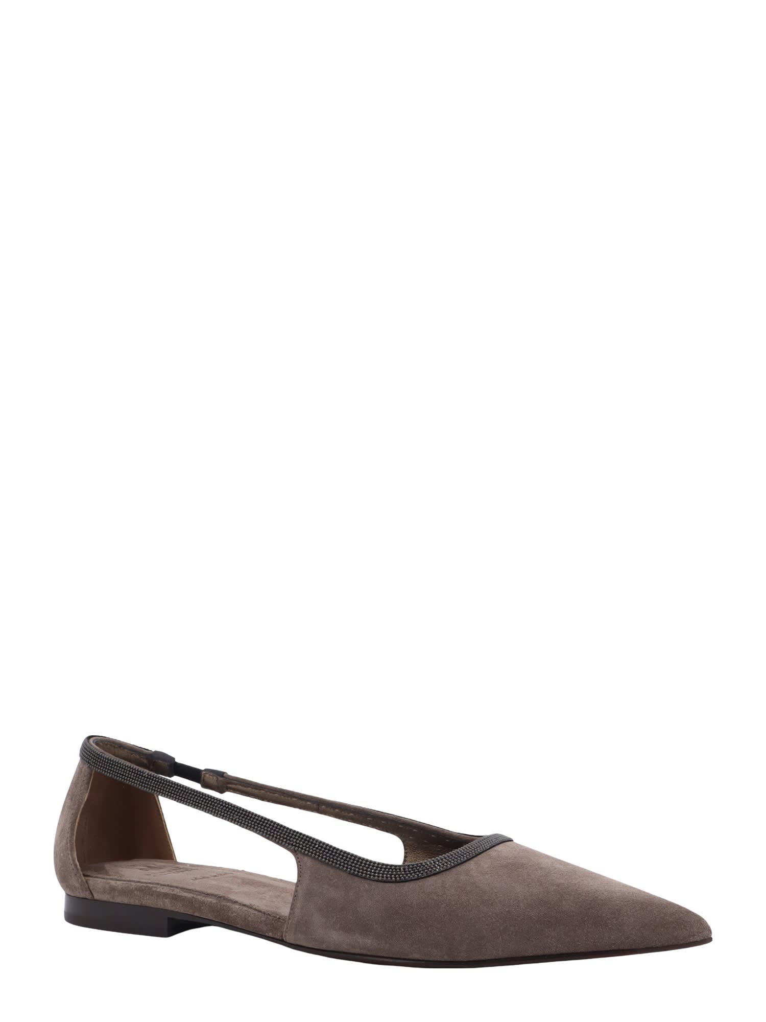 Shop Brunello Cucinelli Ballerinas In Grey