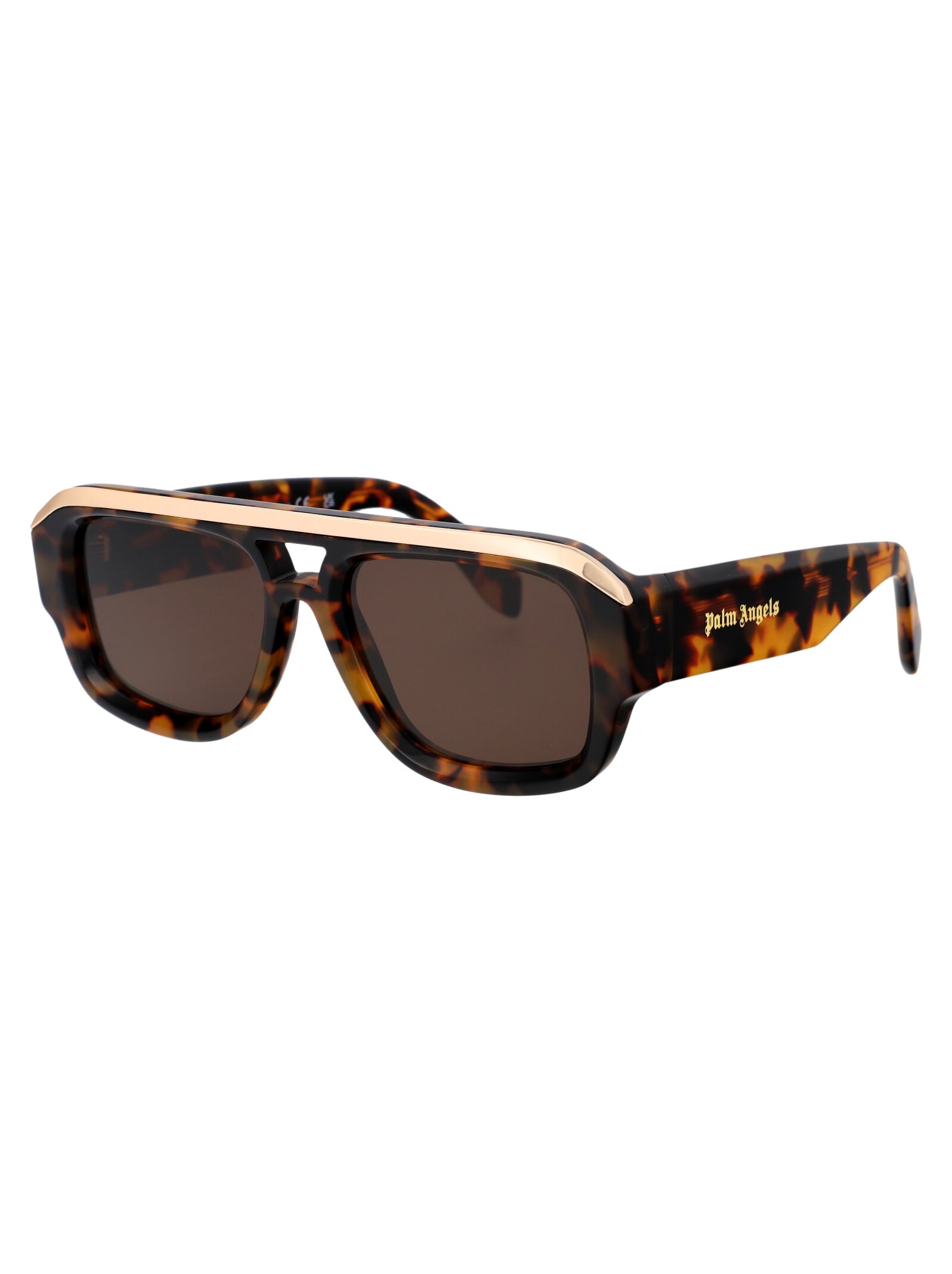 Shop Palm Angels Stockton Sunglasses In 6064 Havana