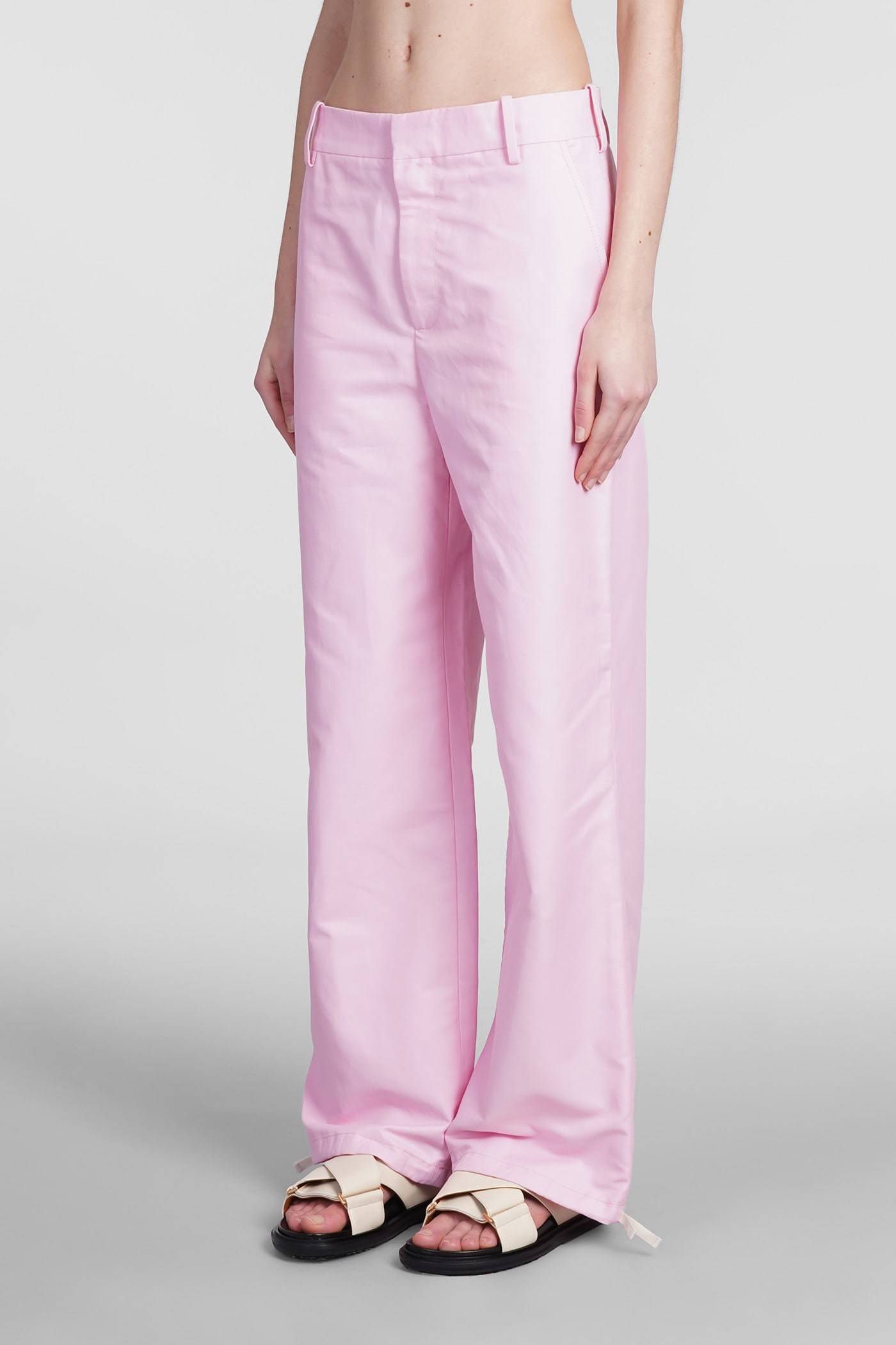 Shop Marni Logo Embroidery Pants In Pink