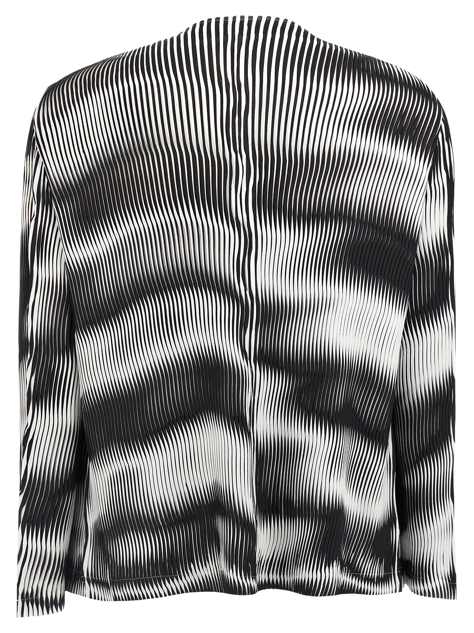 Issey Miyake Sway Pleats Printed Cardigan In Black
