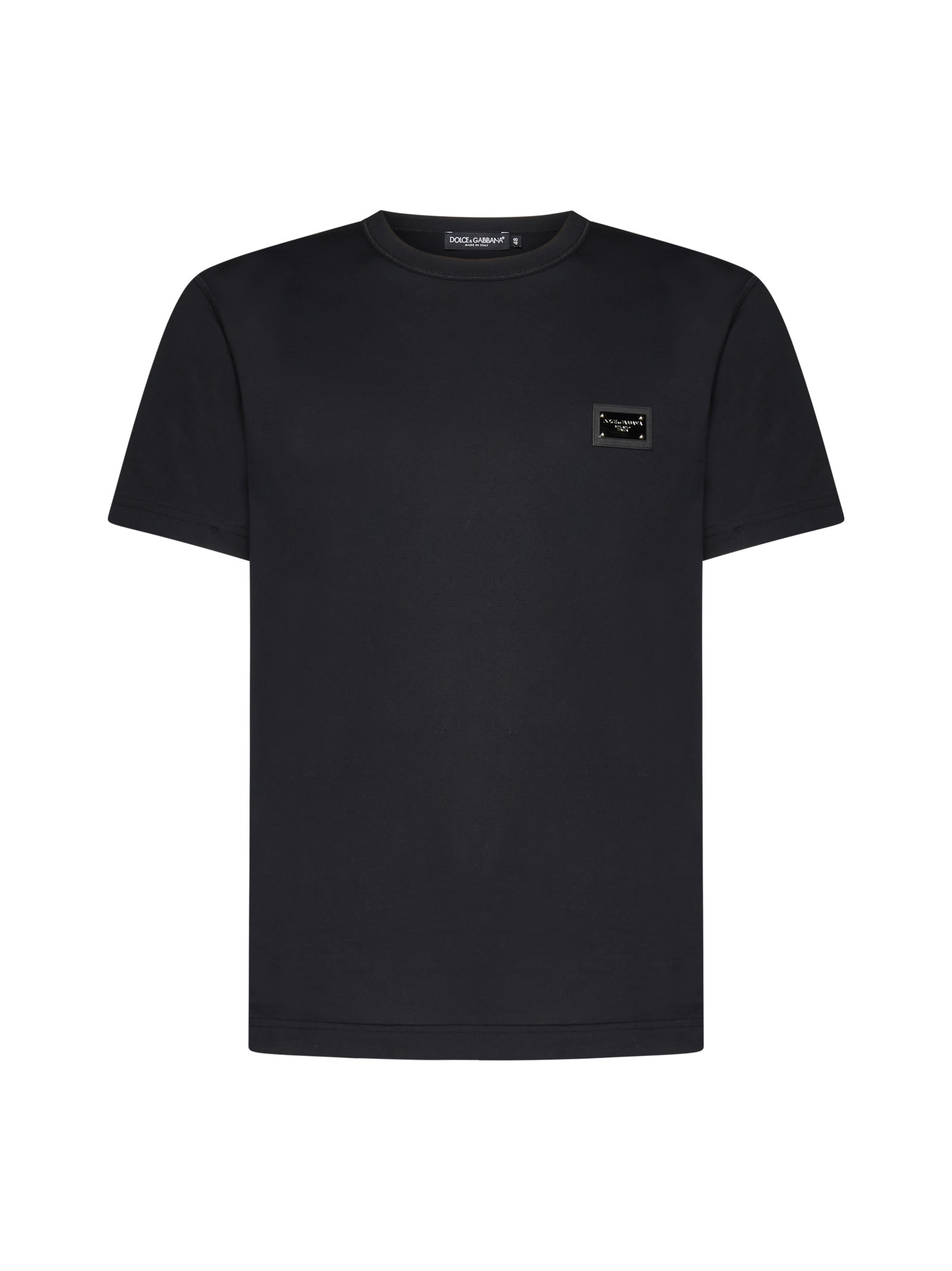 Dolce & Gabbana Logo-plaque Cotton T-shirt In Black