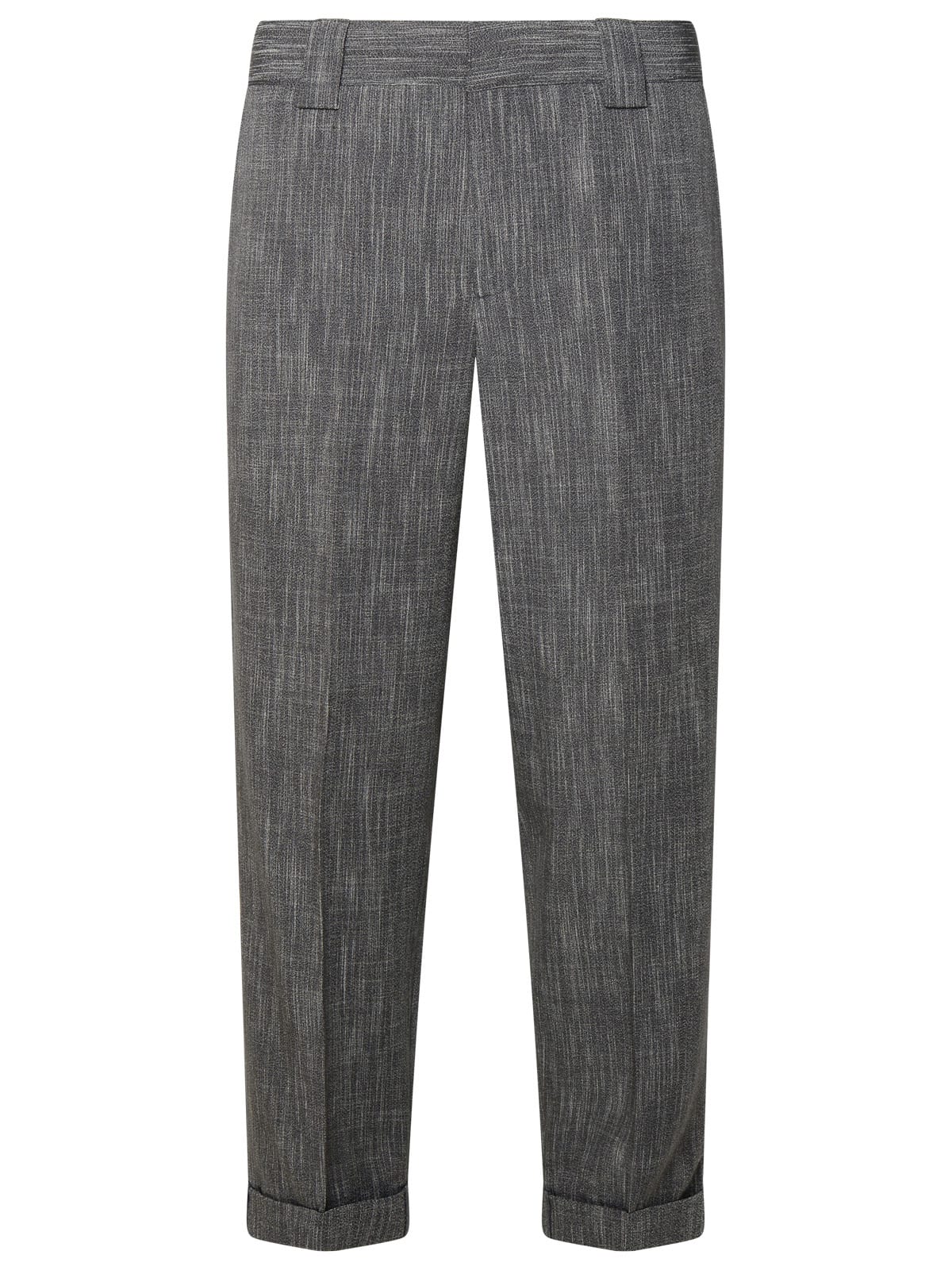 Grey Virgin Wool Blend Trousers