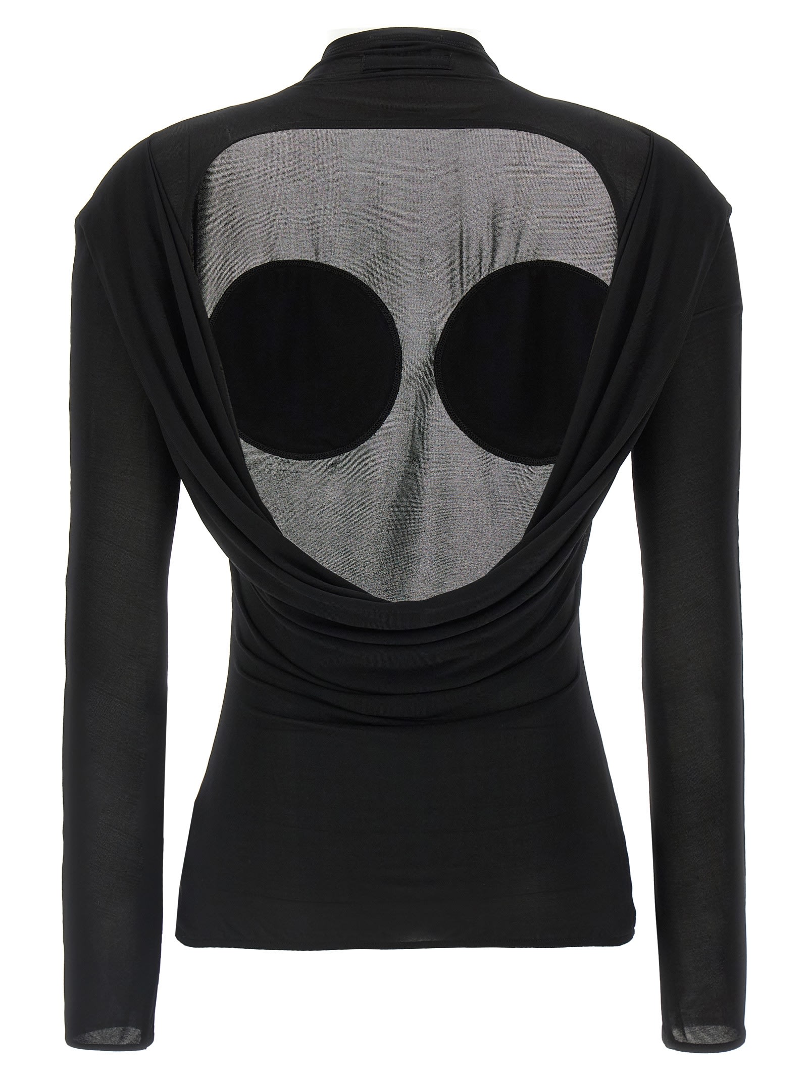 Jean Paul Gaultier Light Jersey Backless Top With Covered Cup Detail In Black