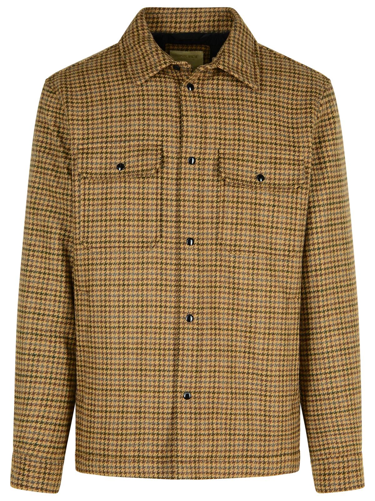 Shop Woolrich Alaskan Beige Wool Blend Shirt