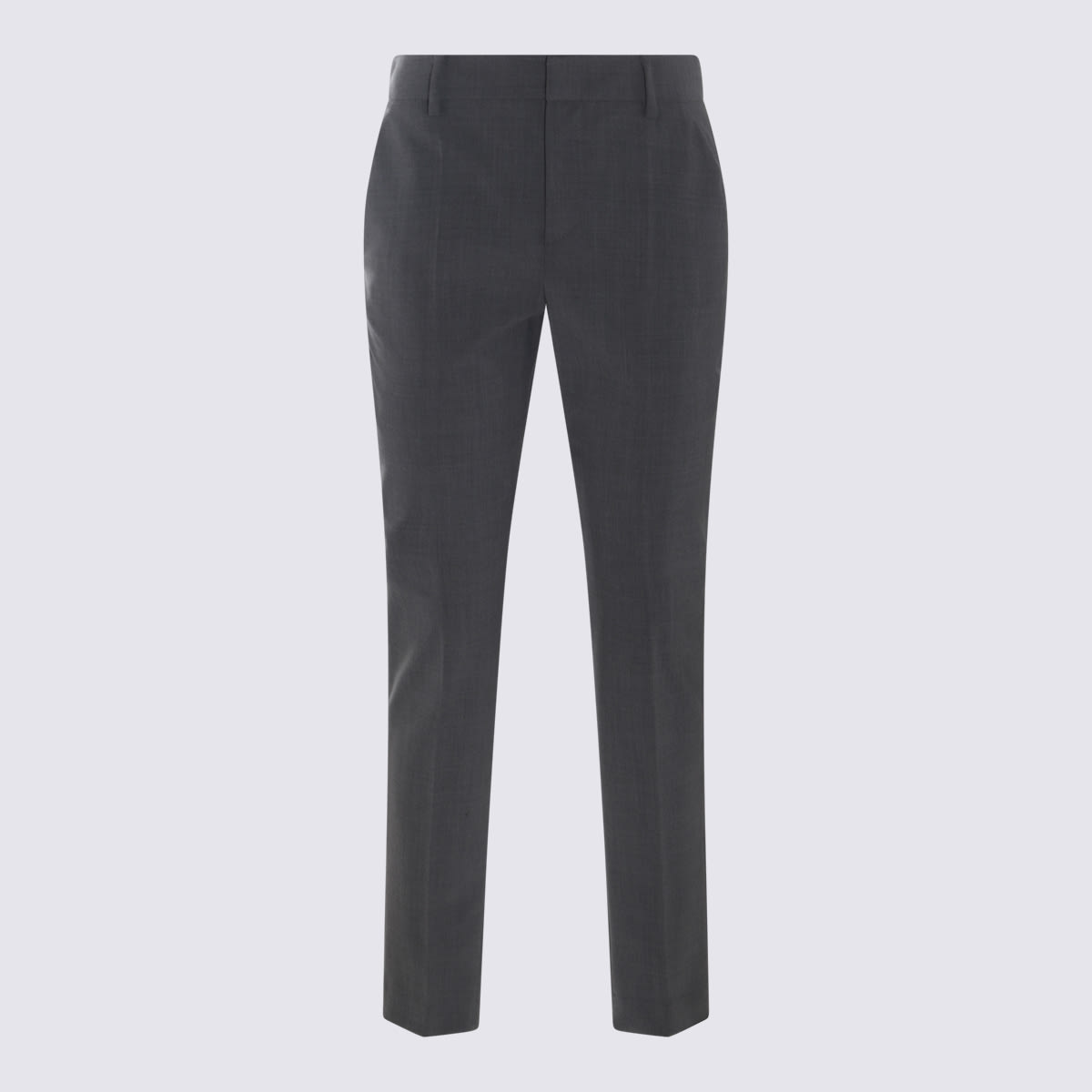 Shop Brunello Cucinelli Dark Grey Wool Blend Trousers
