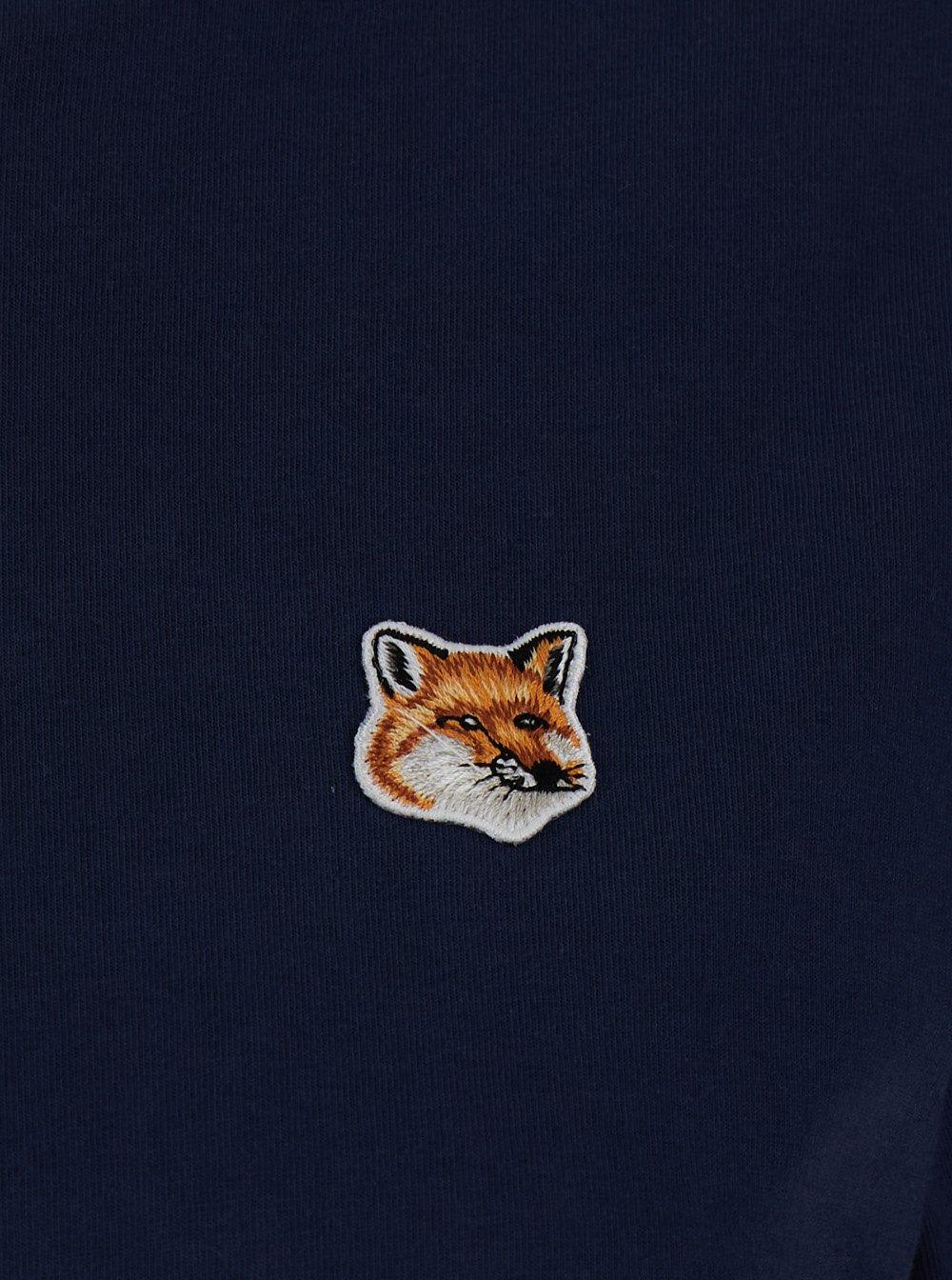 Shop Maison Kitsuné Fox Head Patch Crewneck T-shirt In Blue