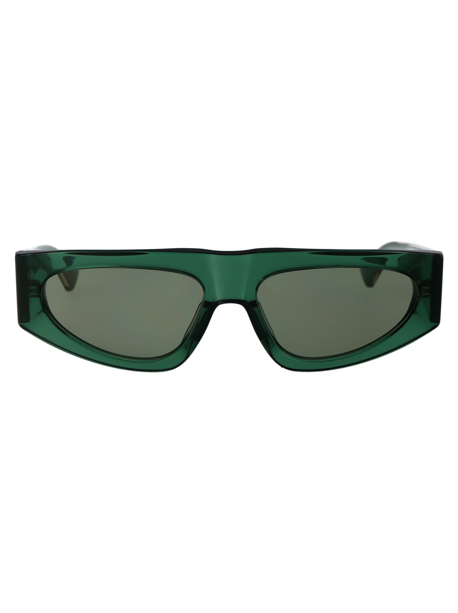 Shop Bottega Veneta Bv1277s Sunglasses In 003 Green Crystal Green