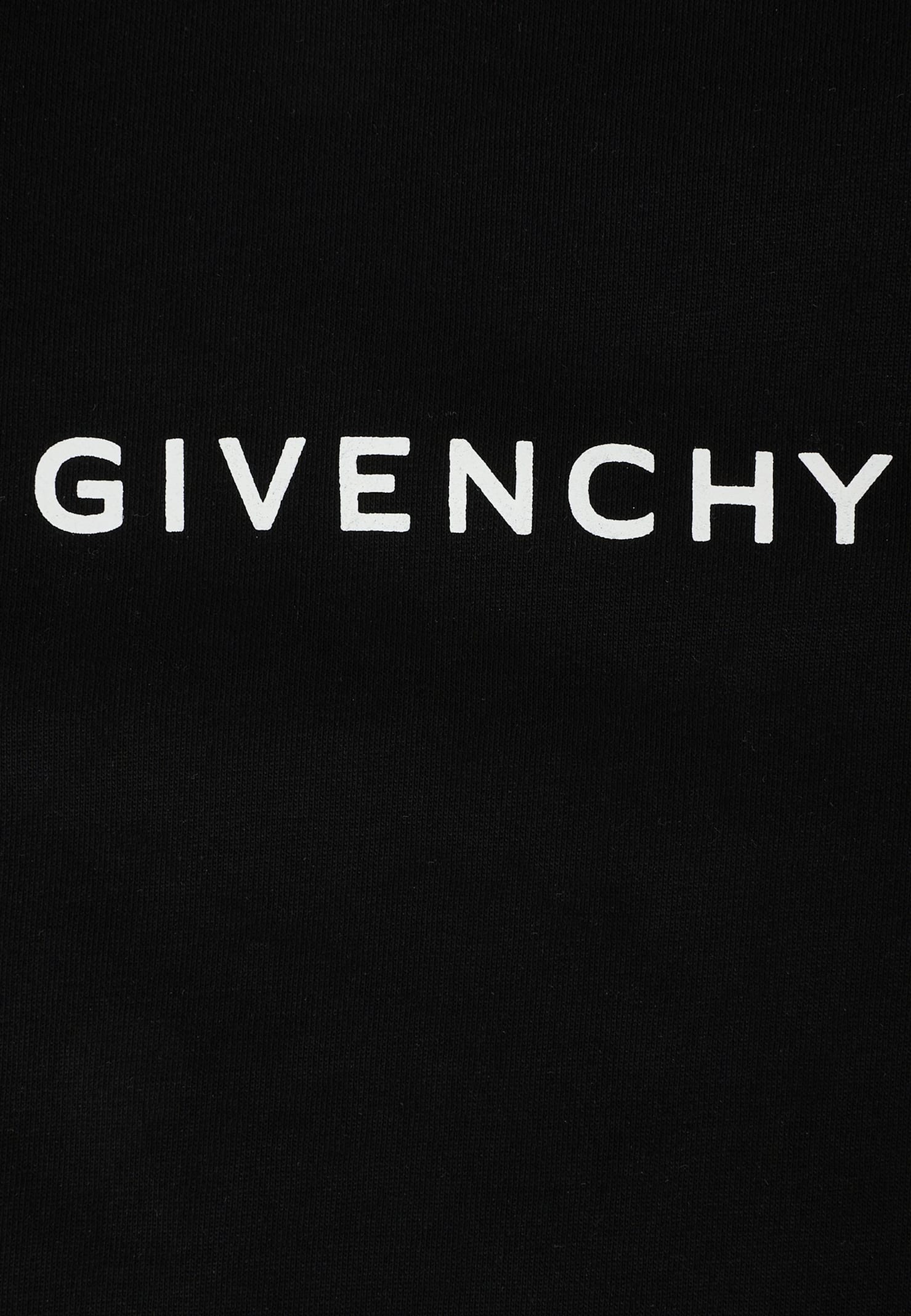 Givenchy Black T-shirt For Babykids With Logo In Multi